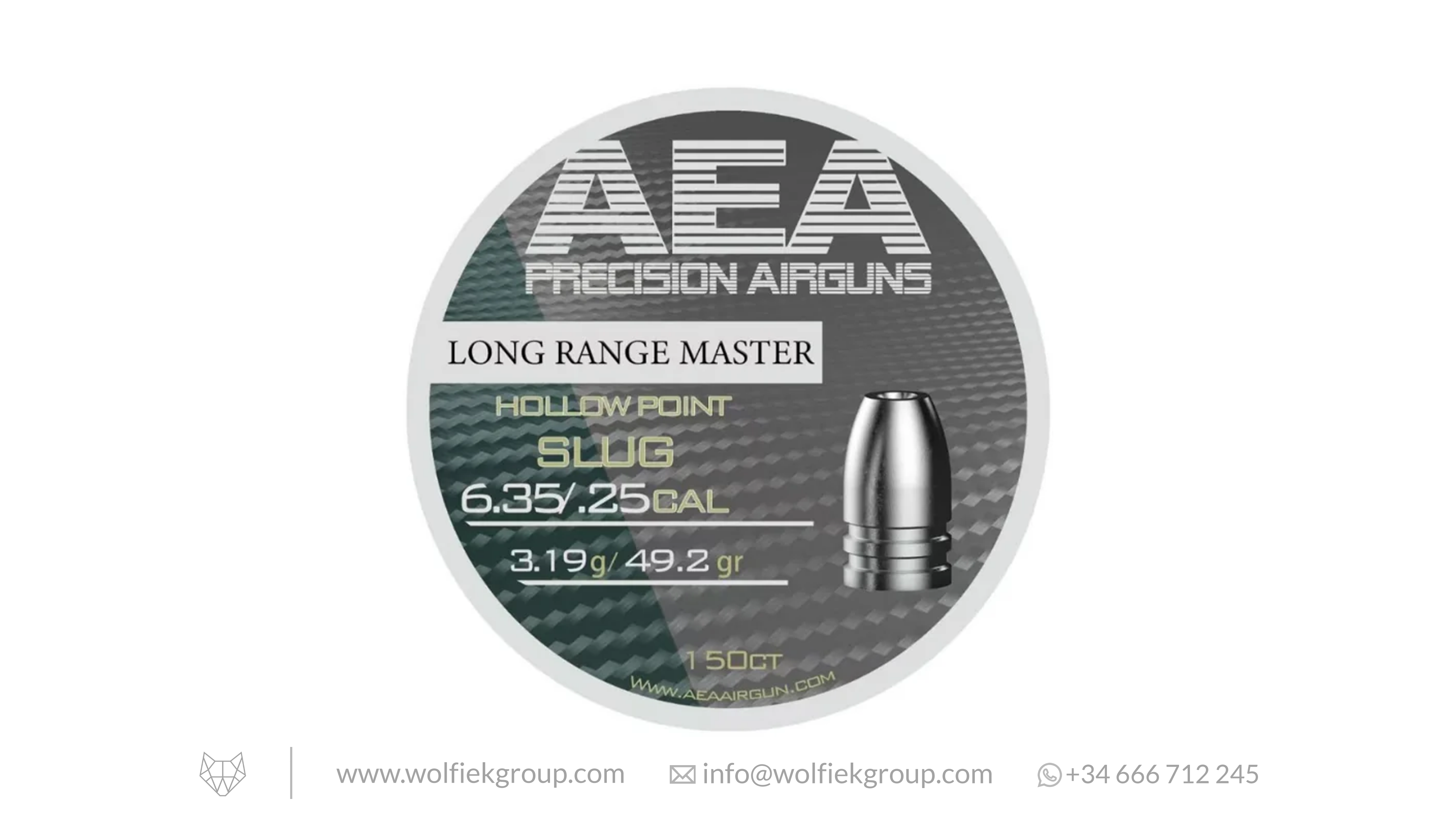 AEA Long Range Master Hollow Point Slugs - Cal .25 (6.35mm) | 3.19g (49.2gr)