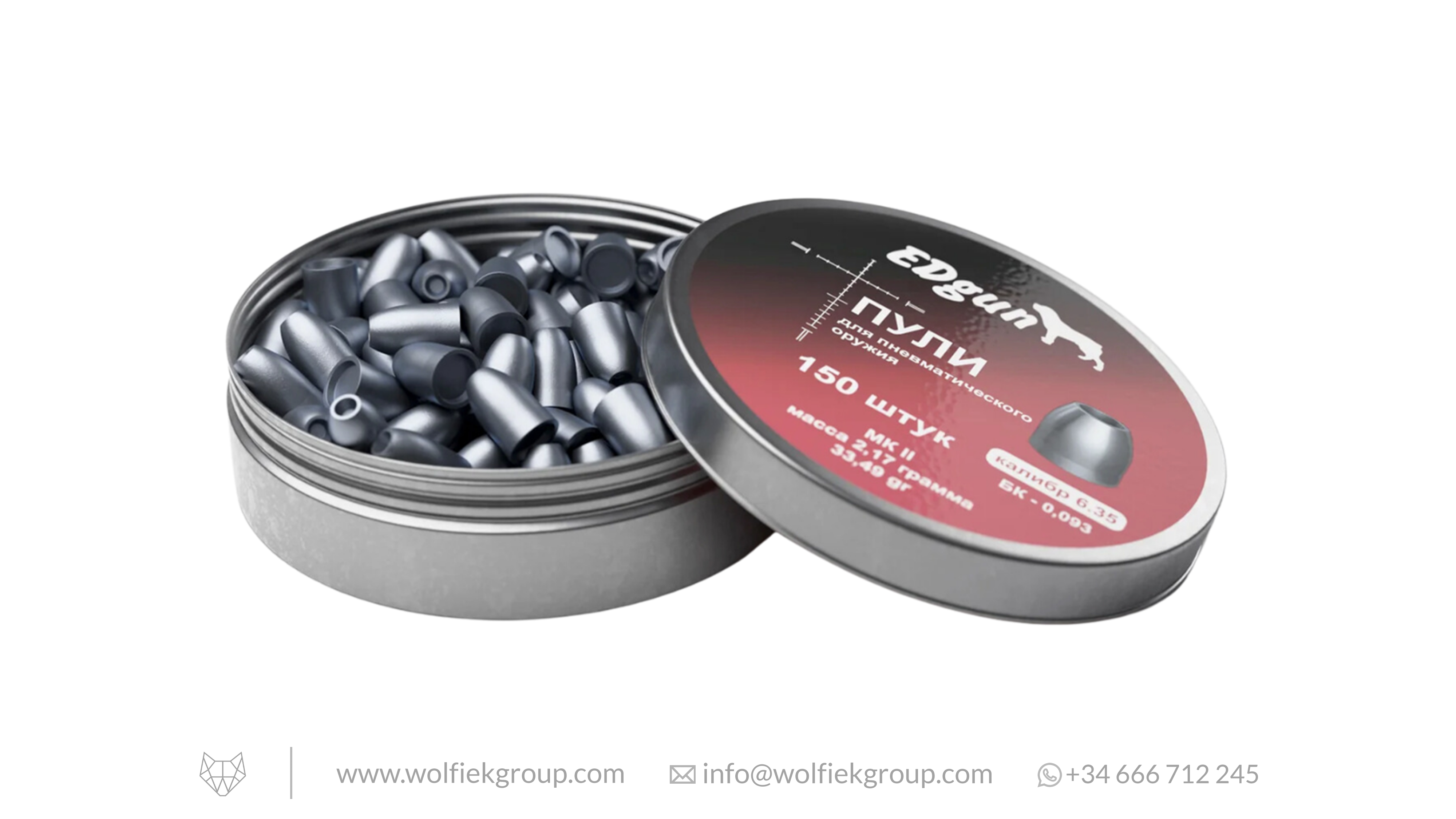 EDgun KnockOut Slugs · Cal .250 (6,35mm) · Peso 2,17g (33,49gr) MKII