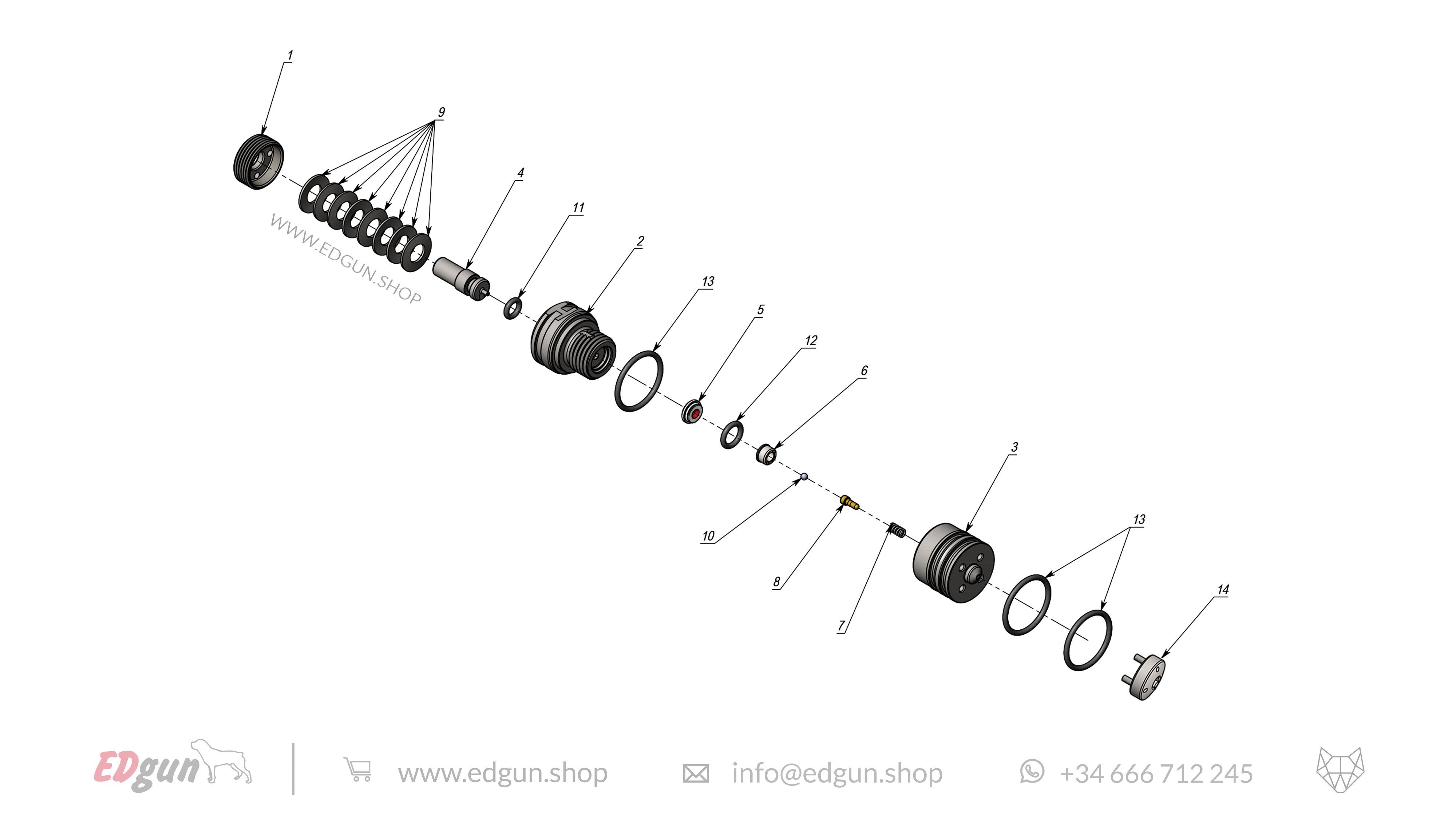 EDgun · Leshiy 2 · Spare Parts: APEX Internal Regulator · LSA382600