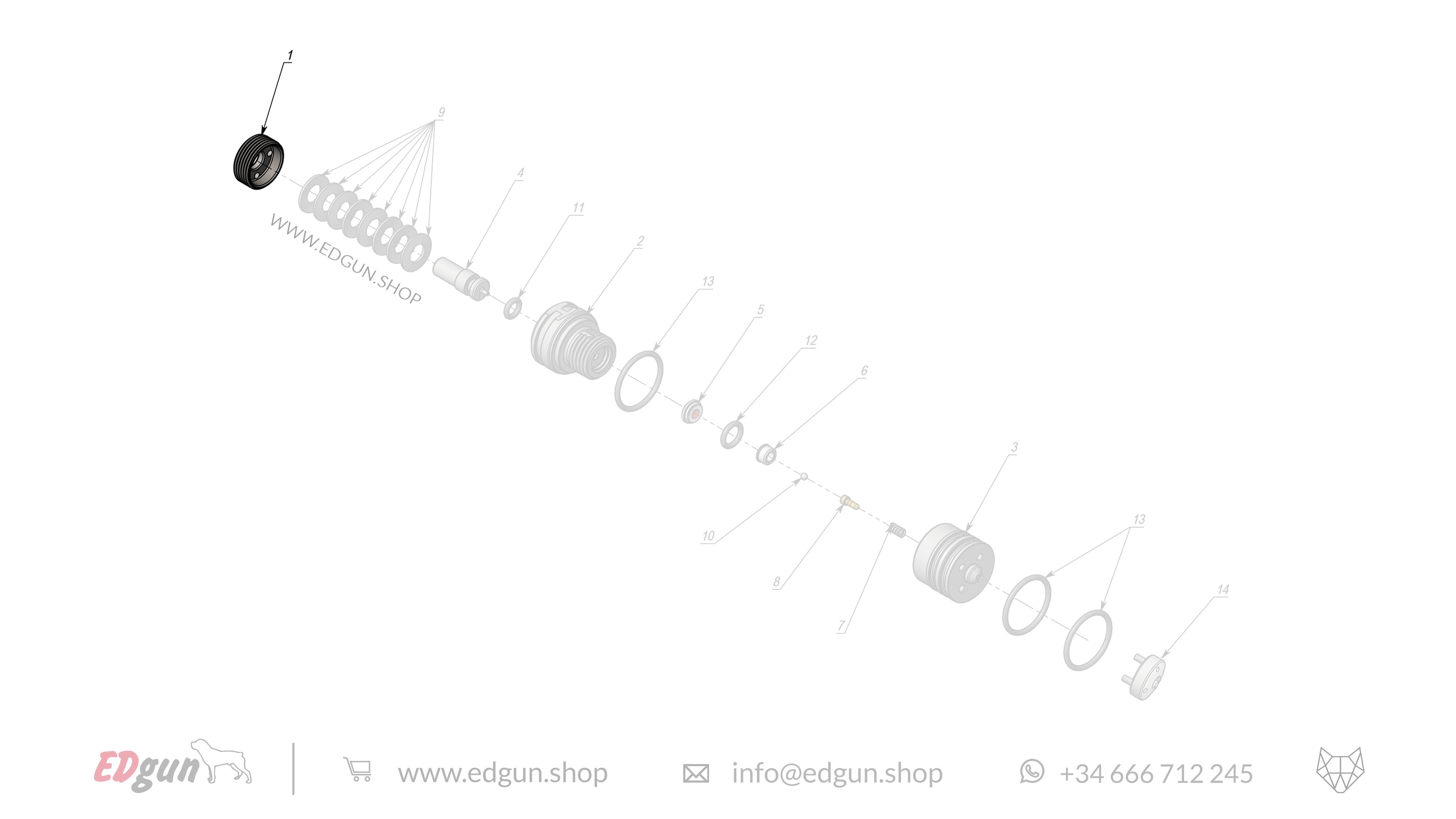 EDgun · Leshiy 2 · Spare Parts: APEX Internal Regulator · LSA382600