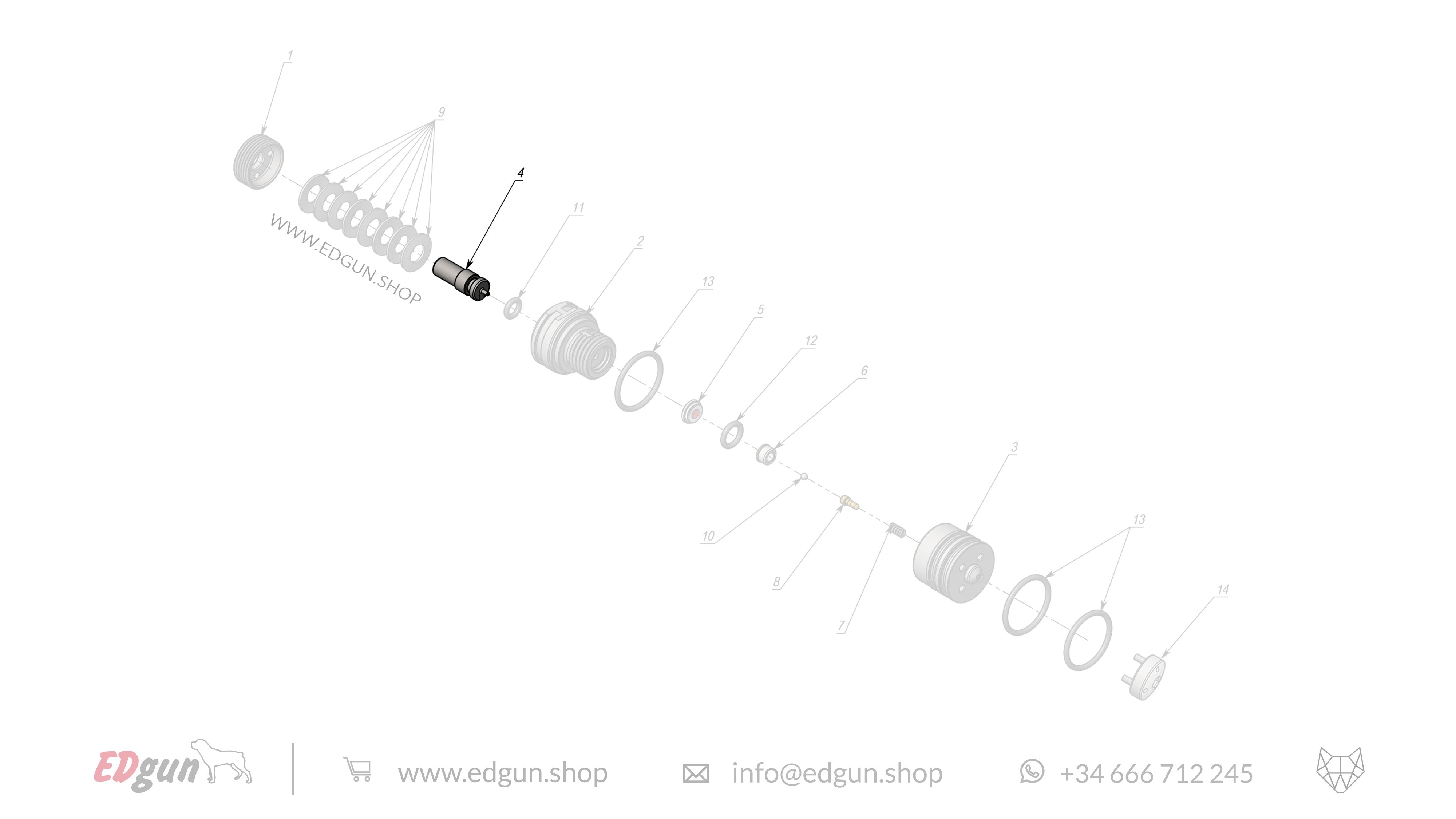 EDgun · Leshiy 2 · Spare Parts: APEX Internal Regulator · LSA382600