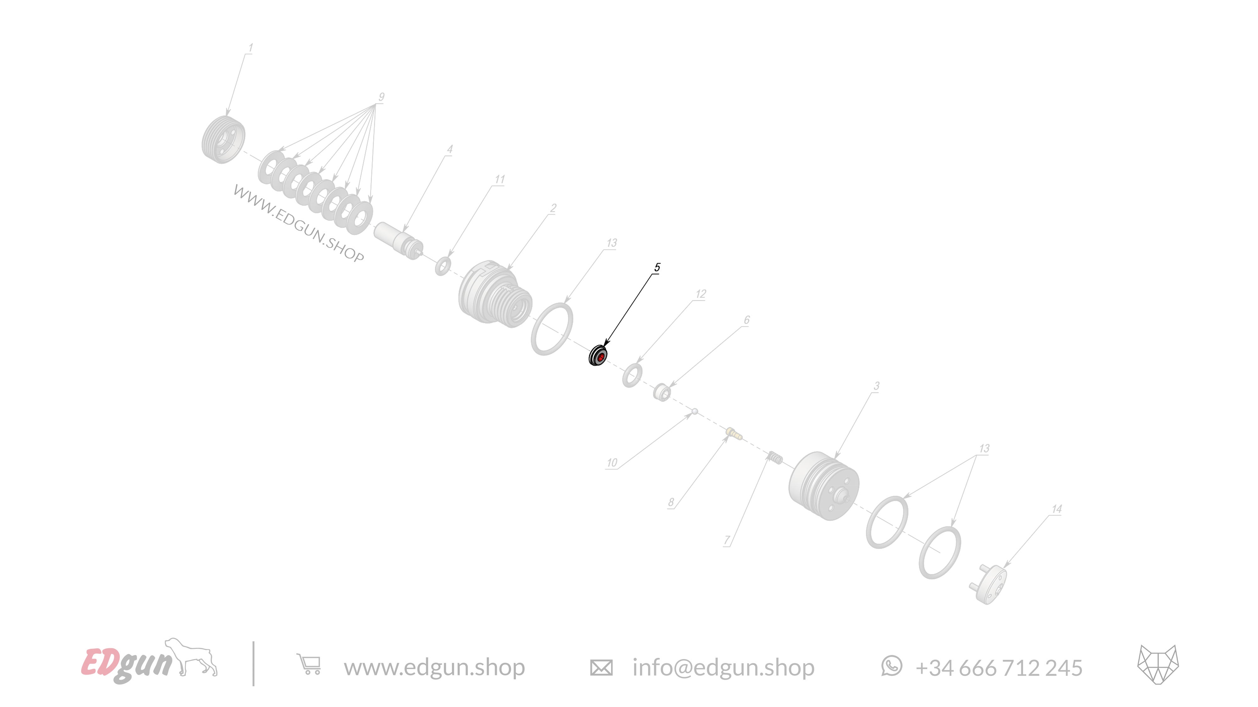 EDgun · Leshiy 2 · Spare Parts: APEX Internal Regulator · LSA382600