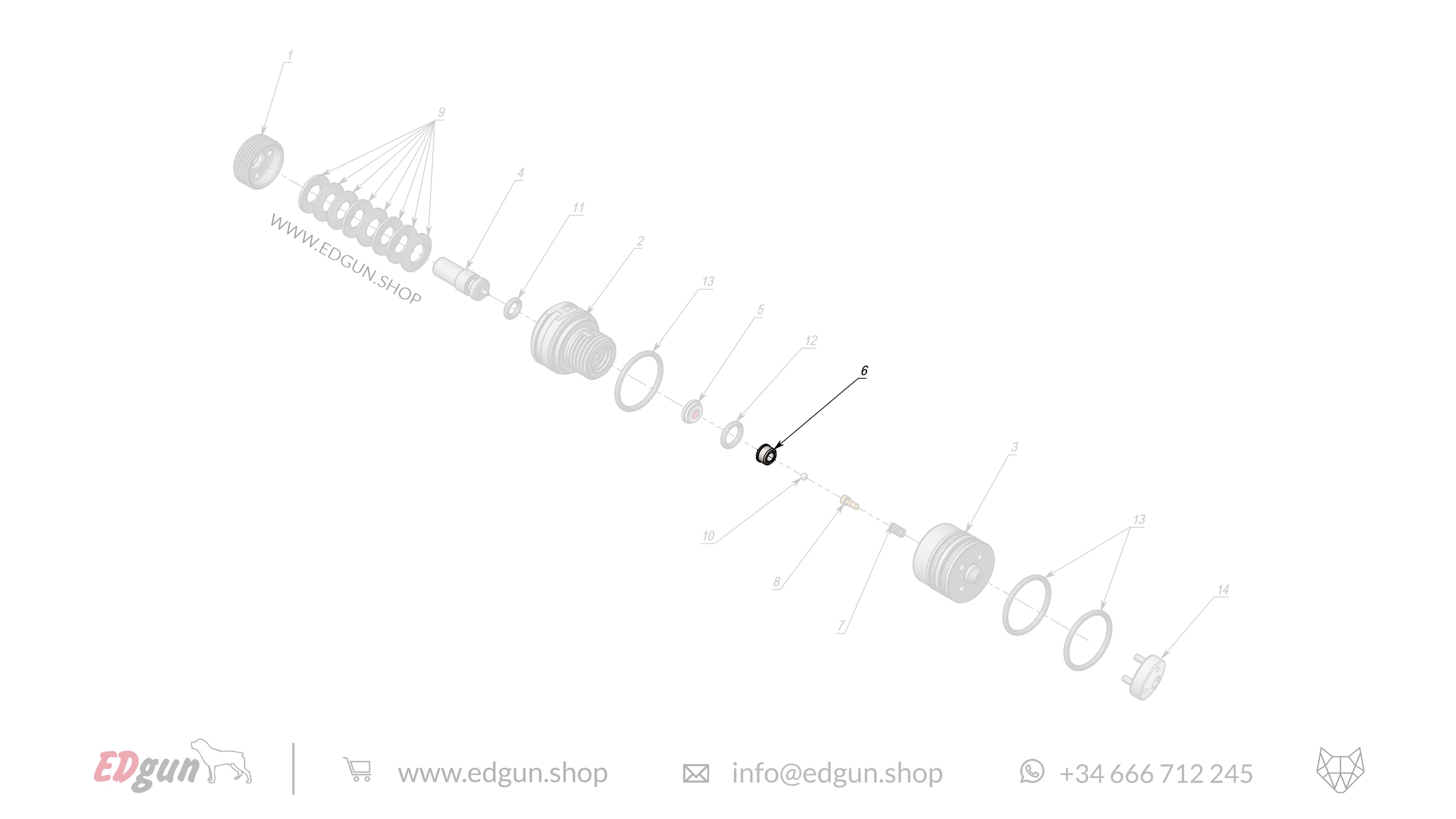 EDgun · Leshiy 2 · Spare Parts: APEX Internal Regulator · LSA382600