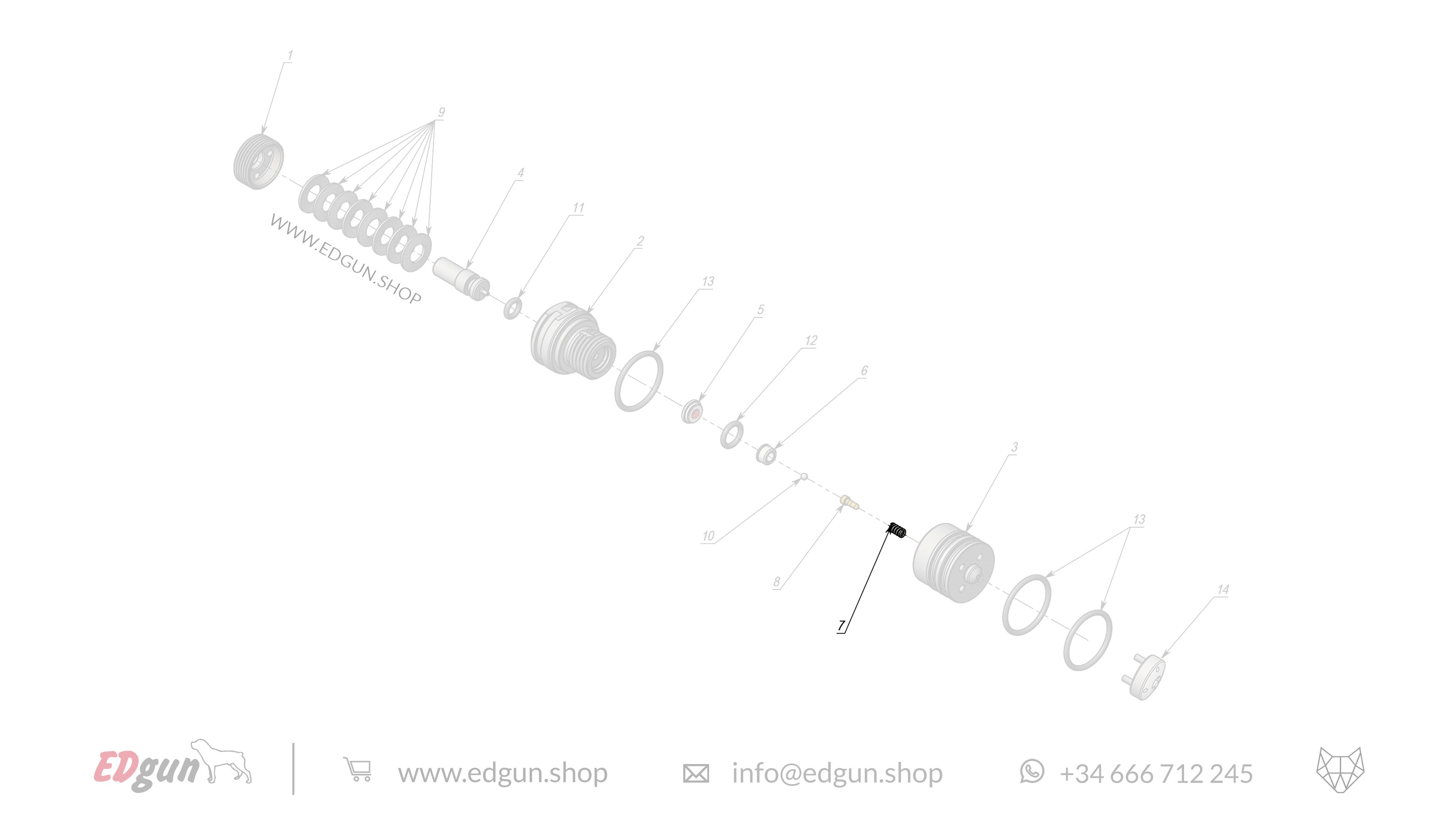 EDgun · Leshiy 2 · Spare Parts: APEX Internal Regulator · LSA382600