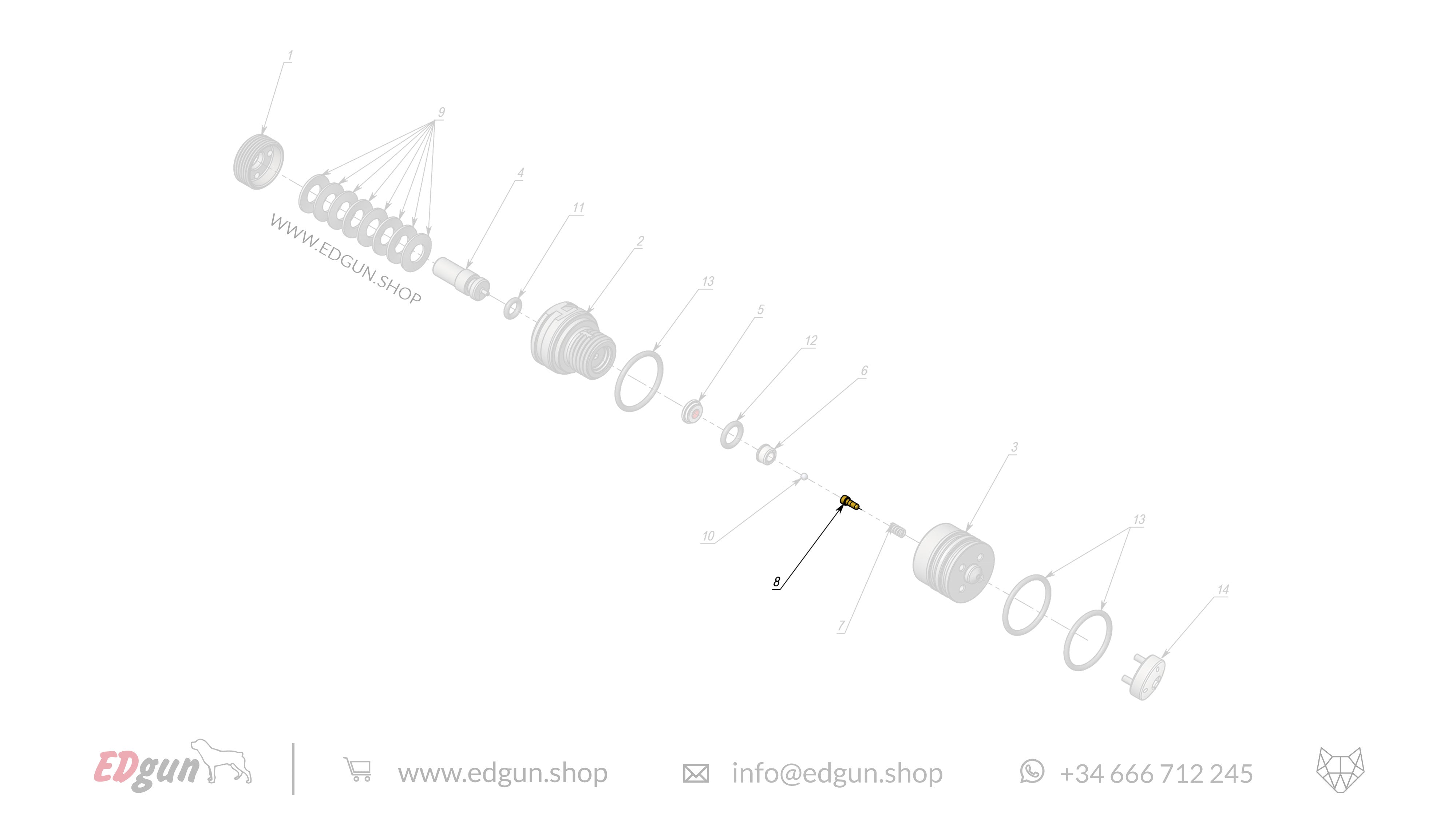 EDgun · Leshiy 2 · Spare Parts: APEX Internal Regulator · LSA382600