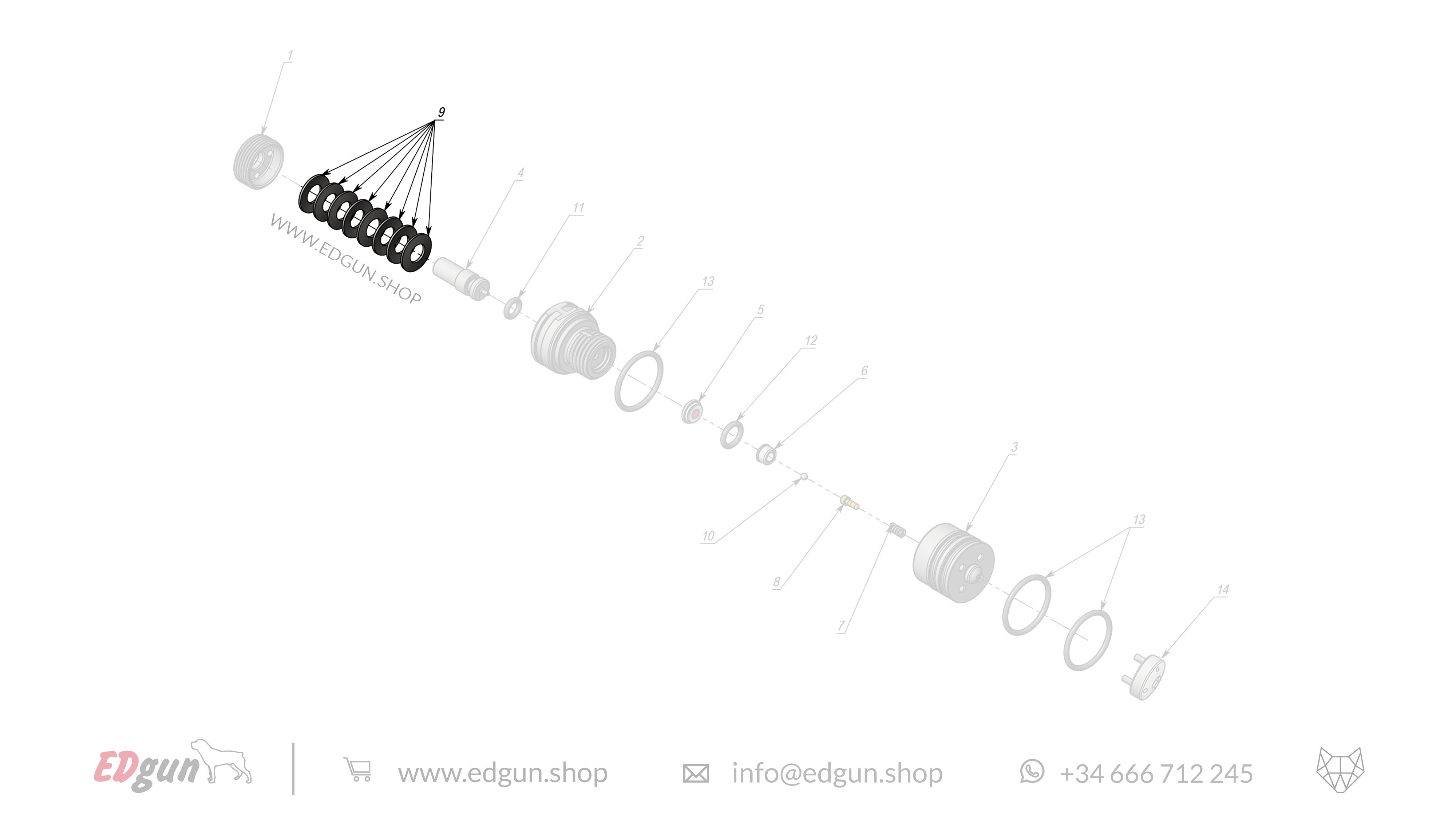 EDgun · Leshiy 2 · Spare Parts: APEX Internal Regulator · LSA382600