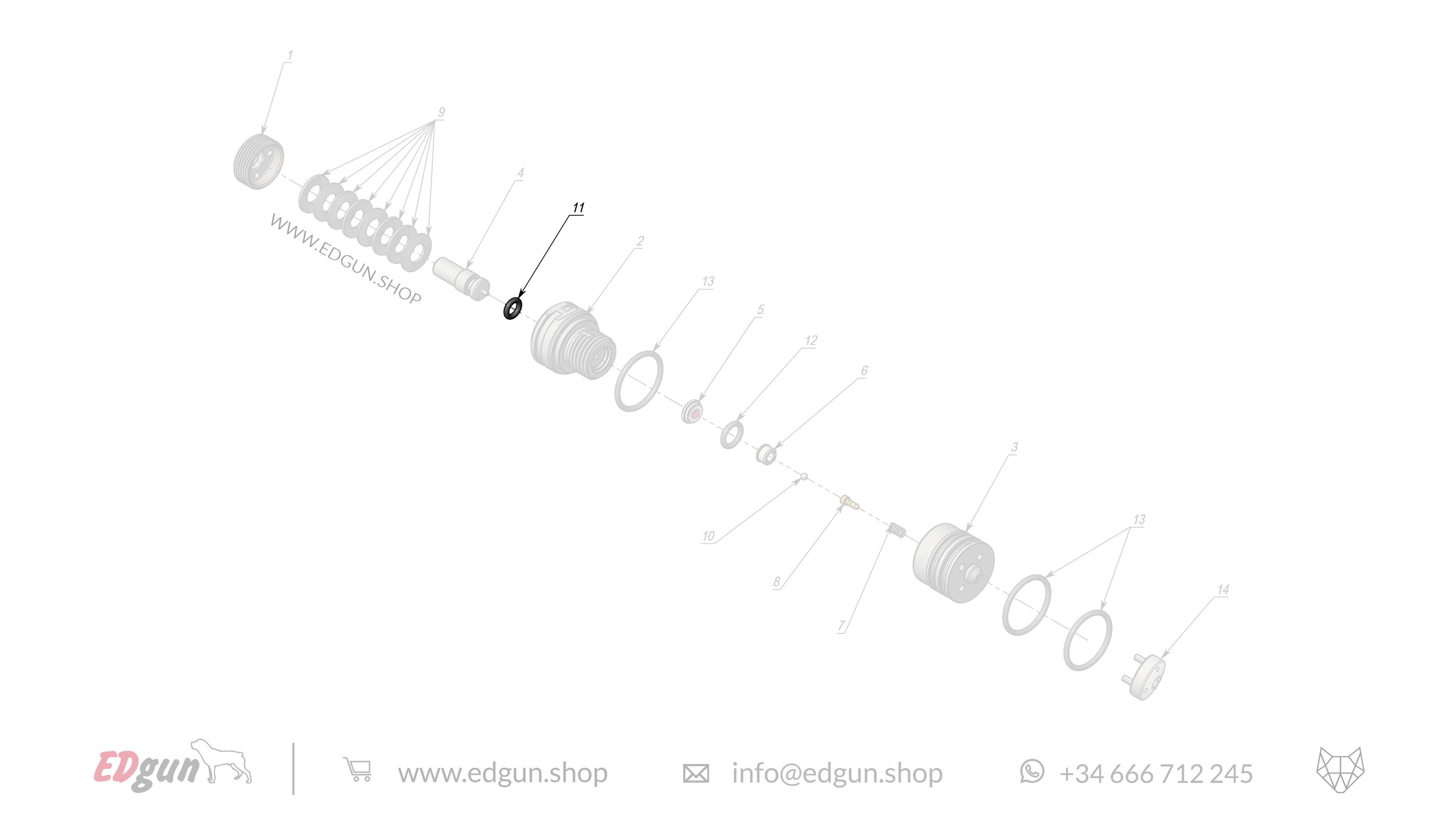 EDgun · Leshiy 2 · Spare Parts: APEX Internal Regulator · LSA382600