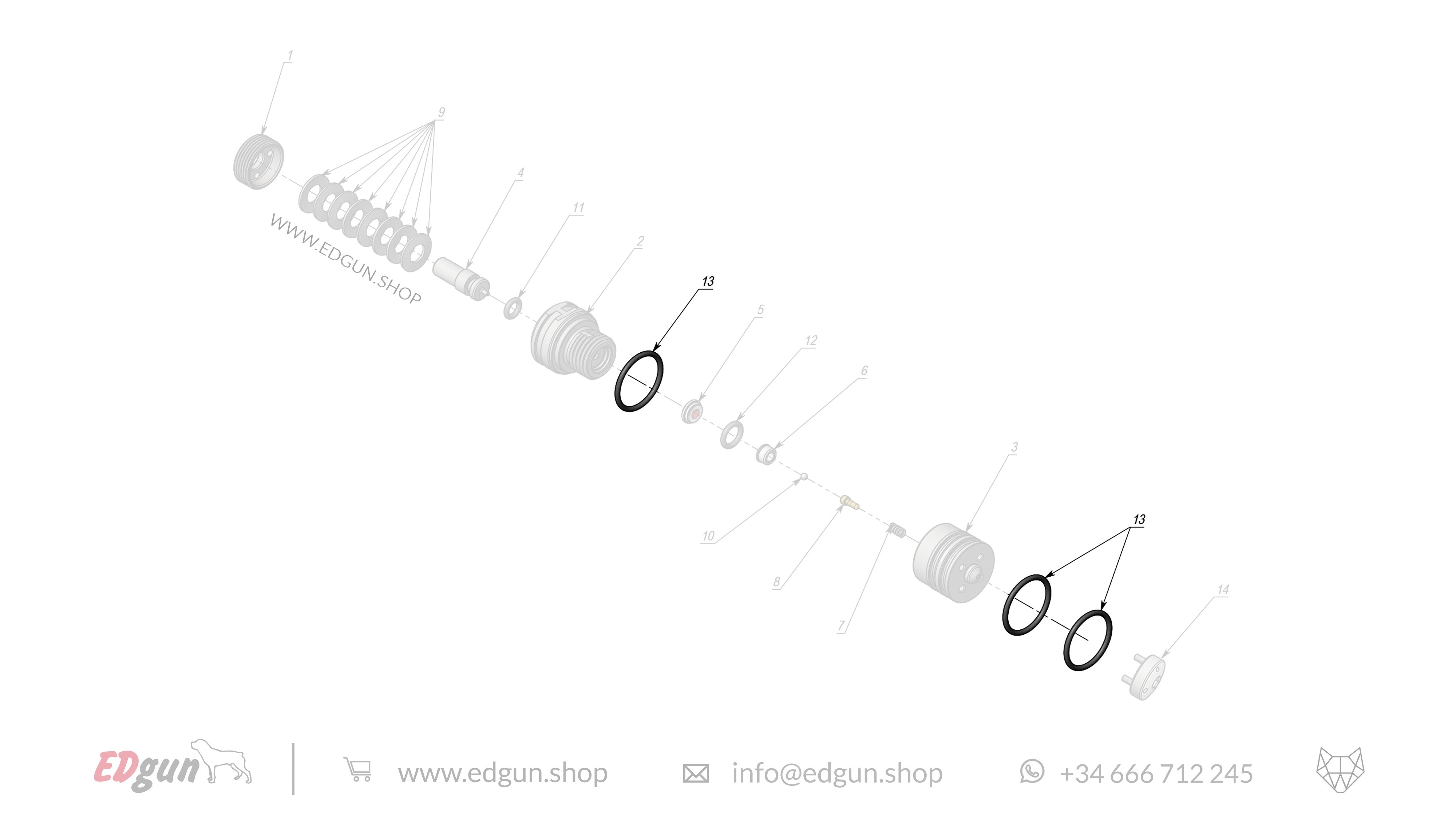 EDgun · Leshiy 2 · Spare Parts: APEX Internal Regulator · LSA382600