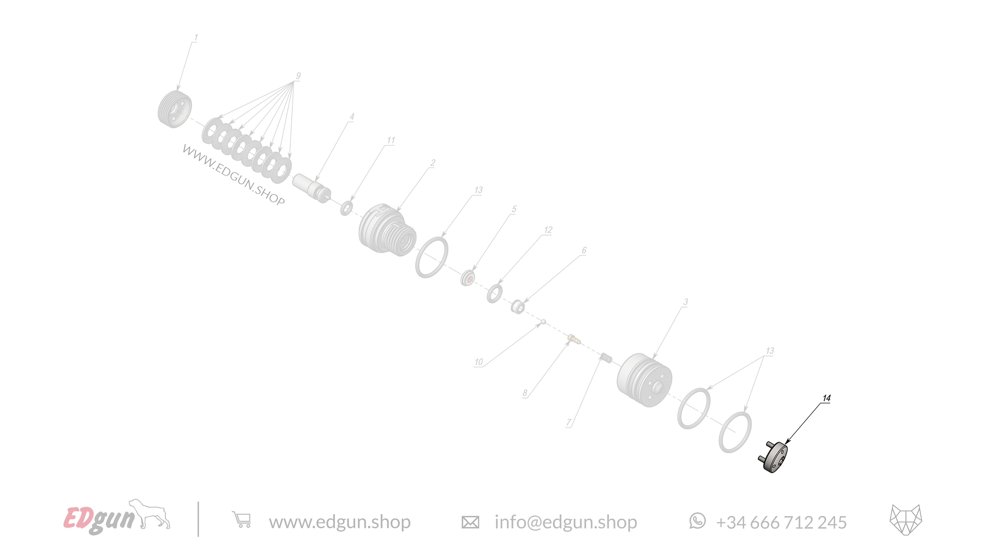 EDgun · Leshiy 2 · Spare Parts: APEX Internal Regulator · LSA382600
