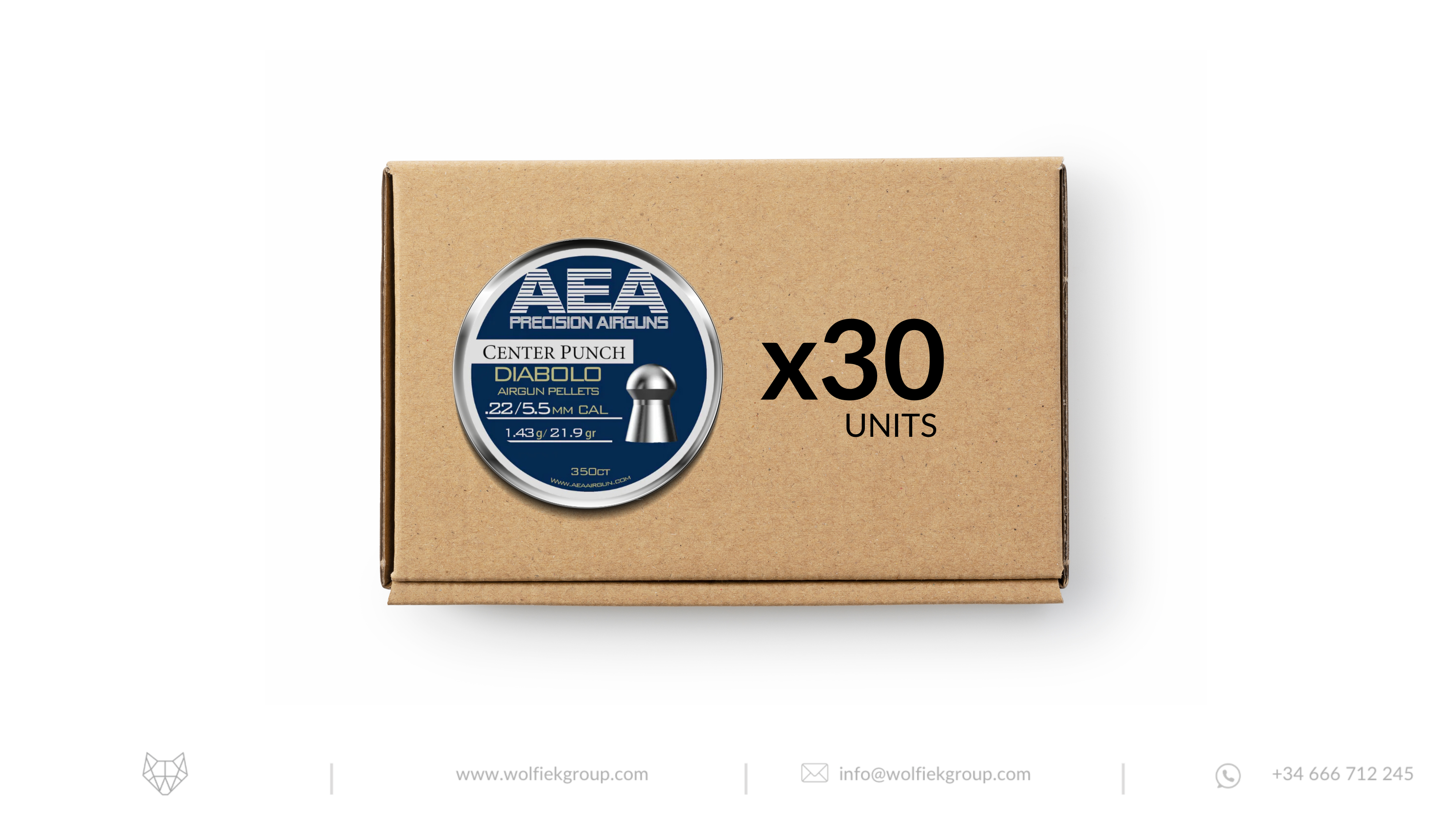 AEA Master Box Center Punch Diabolo Pellets - Cal .22 (5.5mm) | 1.43g (21.9gr)