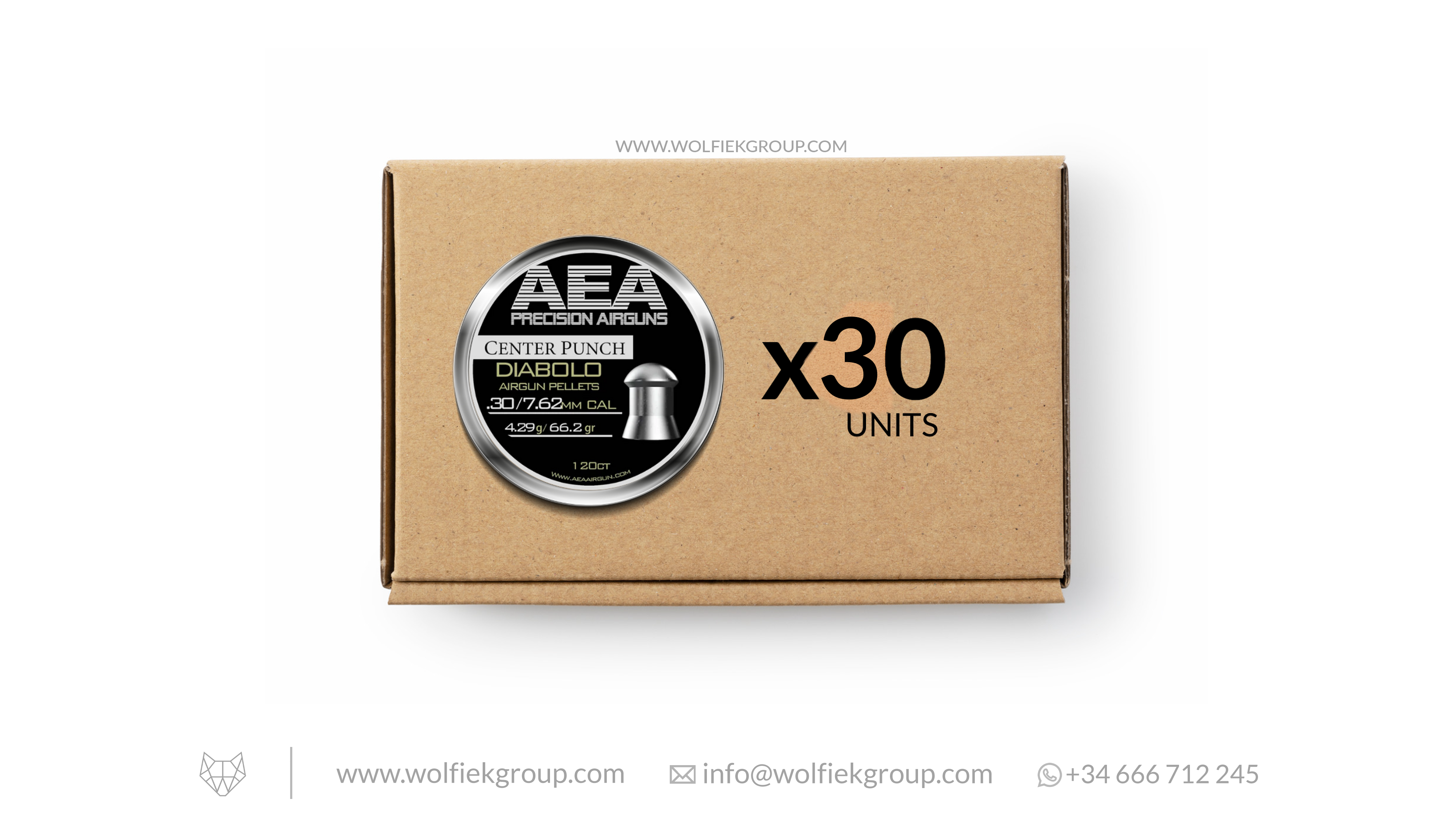 AEA Master Box Center Punch Diabolo Pellets - Cal .30 (7.62mm) | 4.29g (66.2gr)