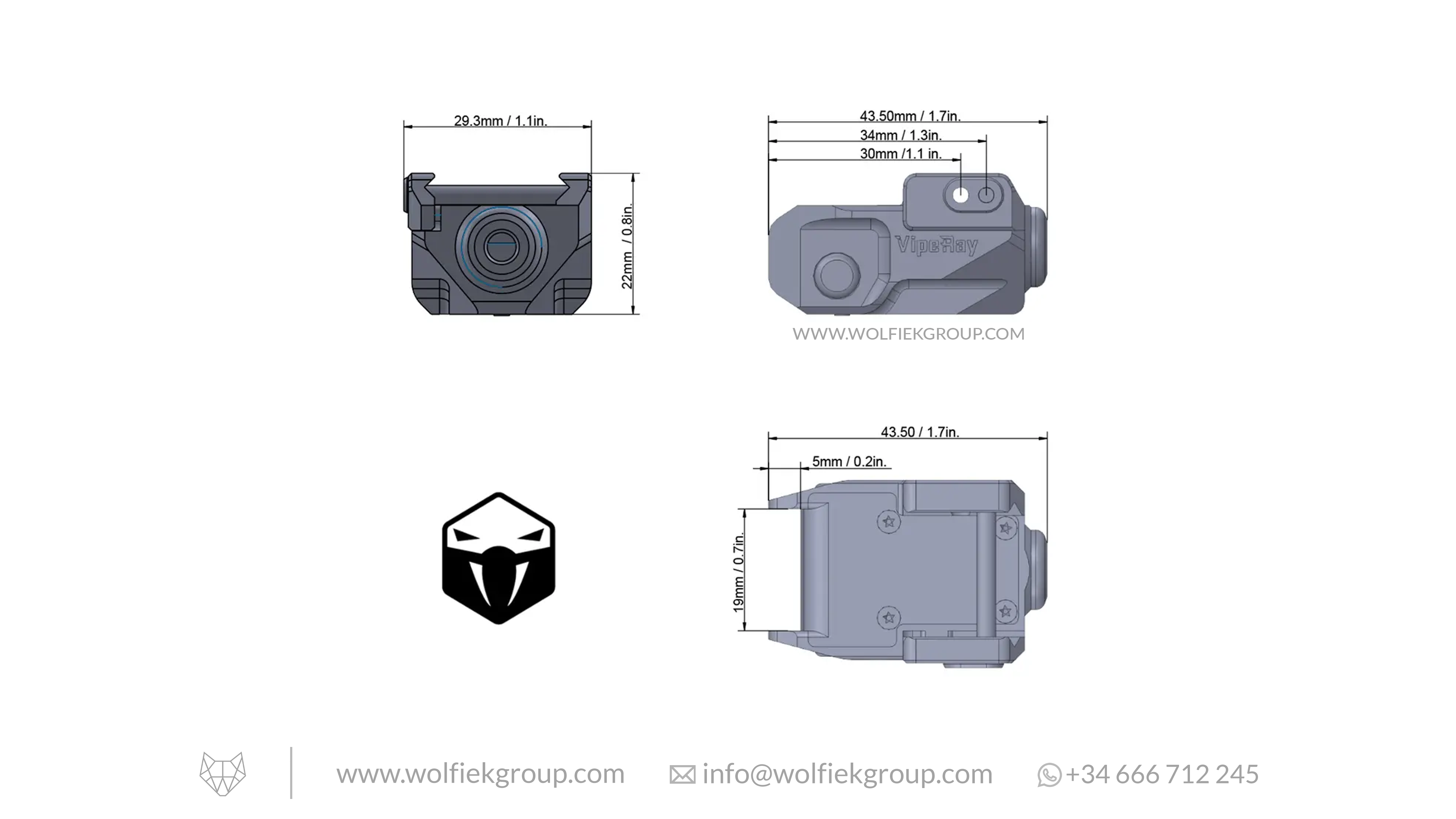 Vector Optics · Mira Láser Roja Viperay Scrapper (Subcompacta)