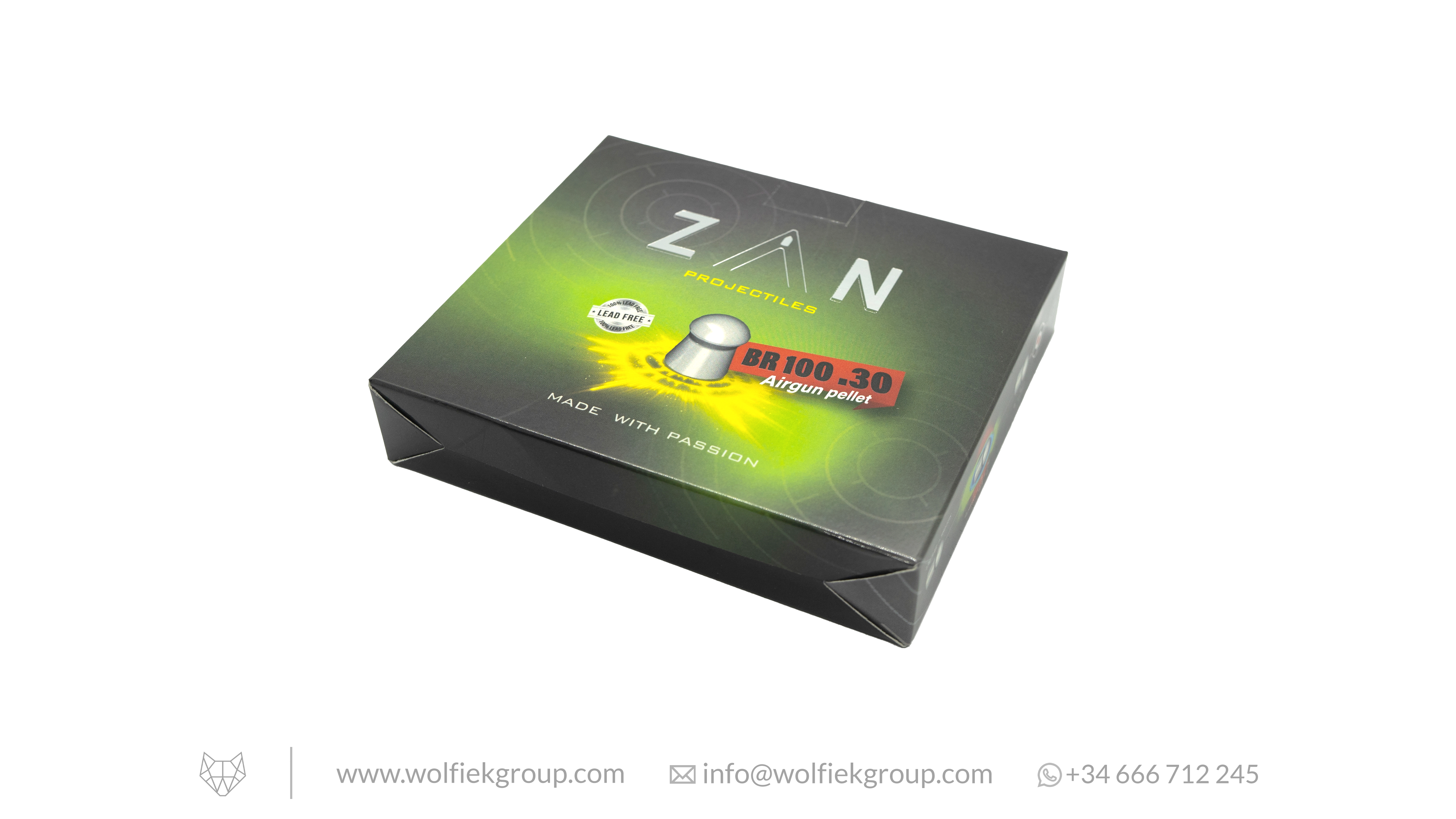 Zan Projectiles Lead Free Airgun Pellets - Cal .30 (7.62mm) | 2.4g (37gr)