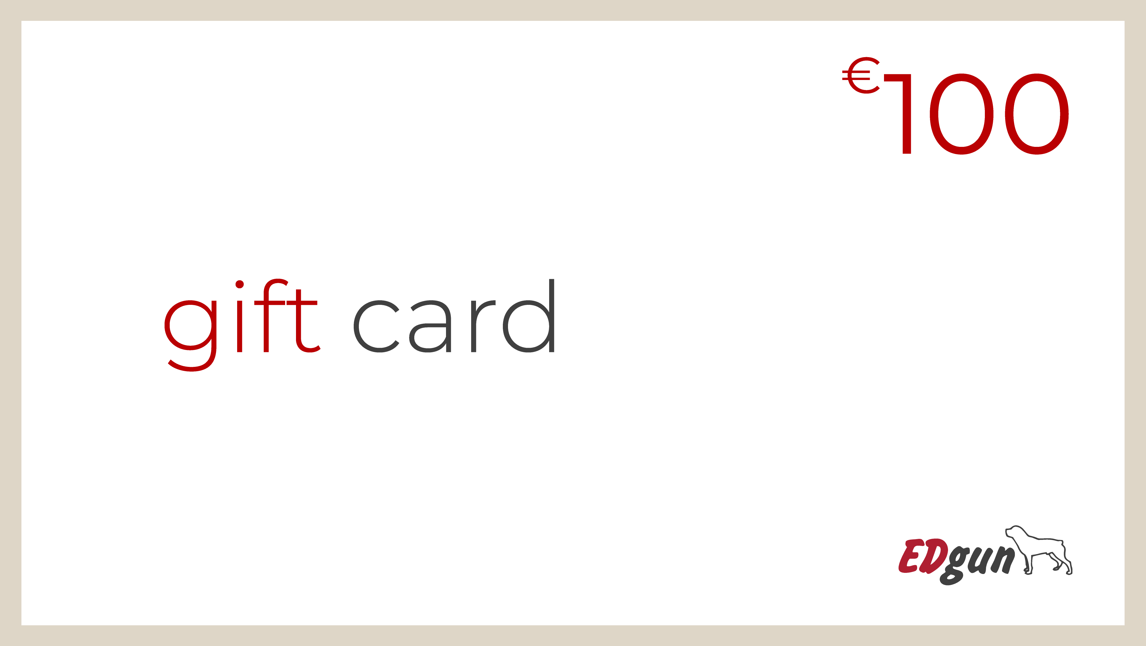 Image of the 100 euro physical gift card