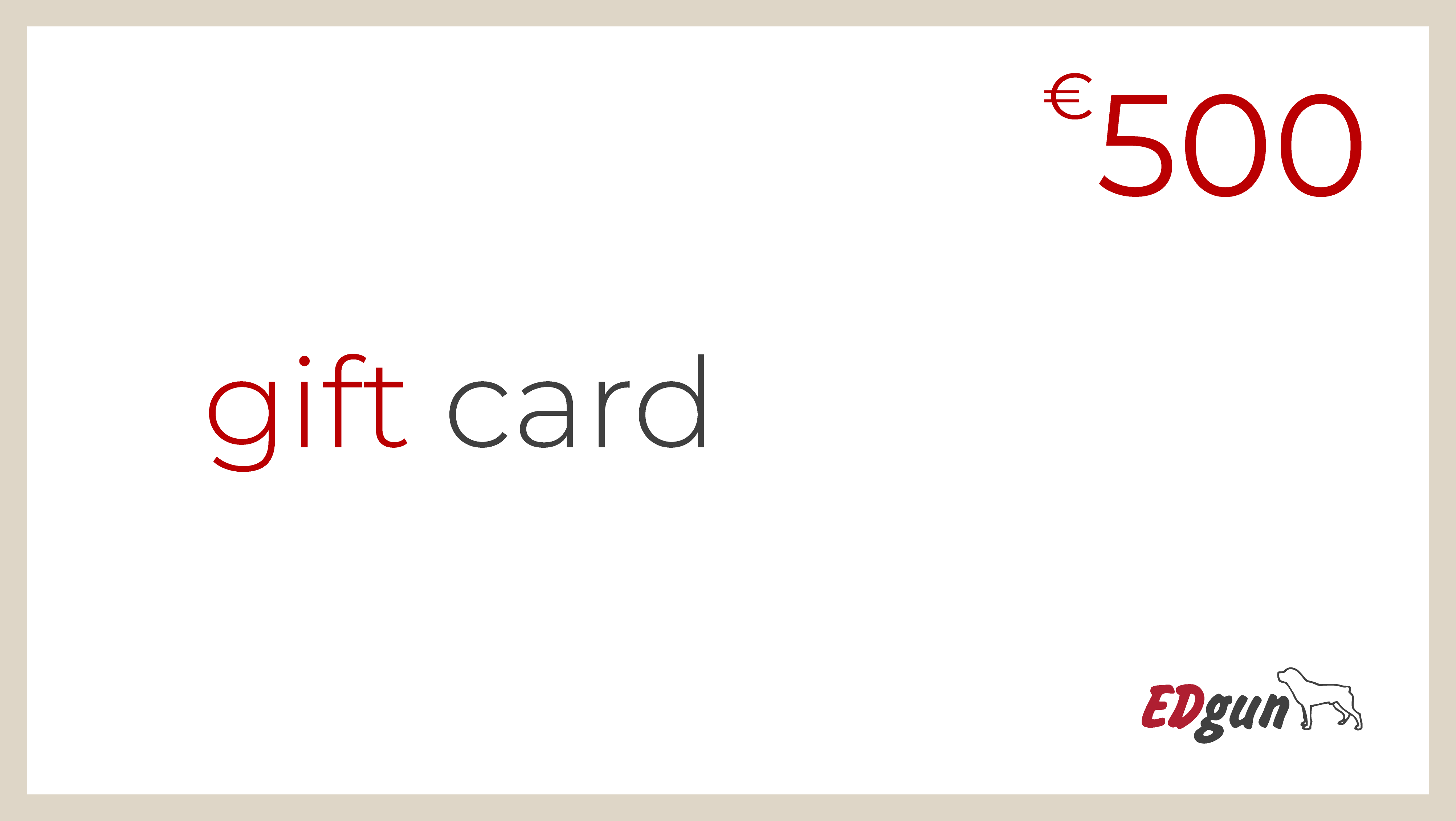 Image of the 500 euro physical gift card