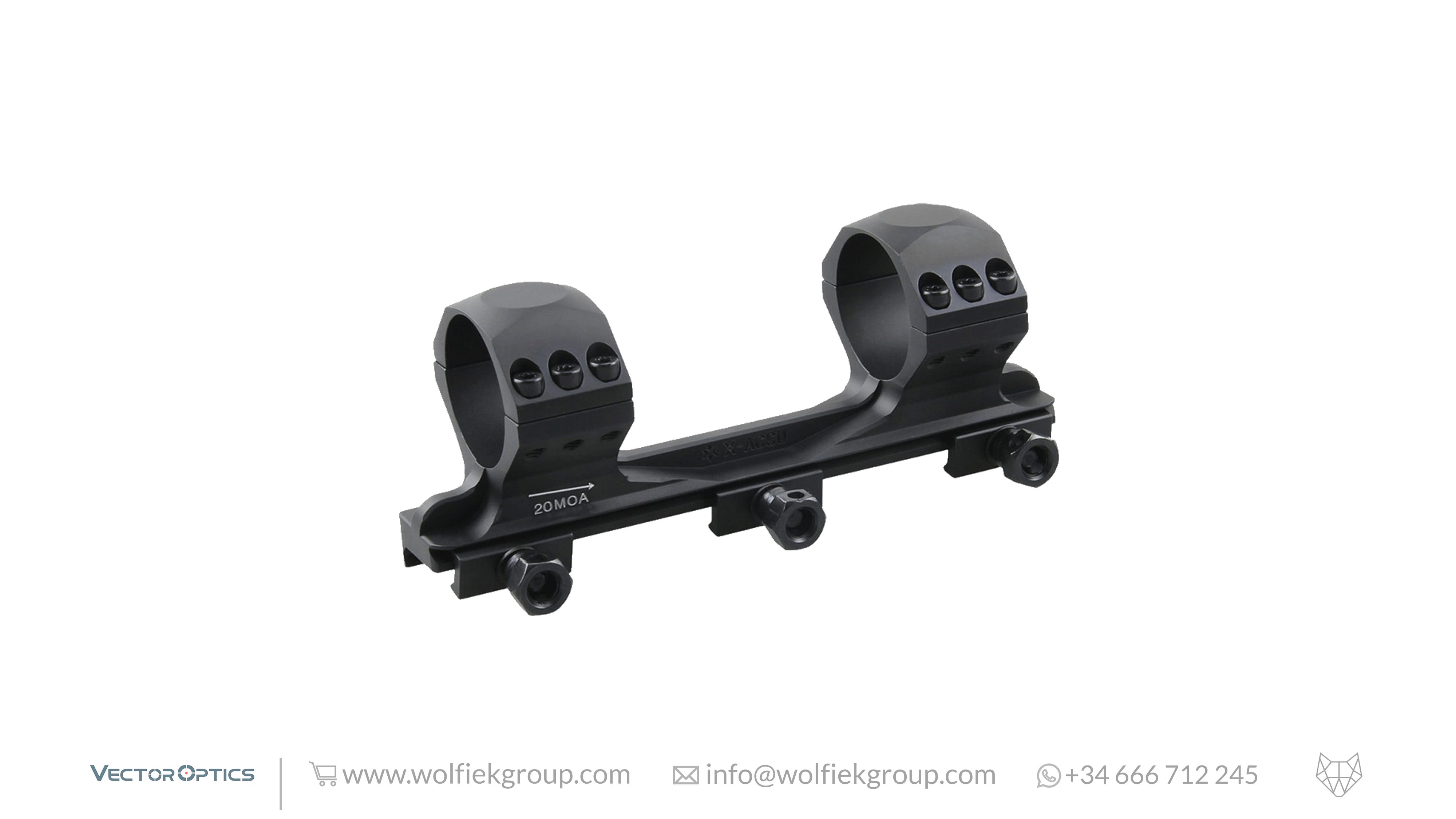 Lateral side of MODEL 1 one-piece scope mount 34mm