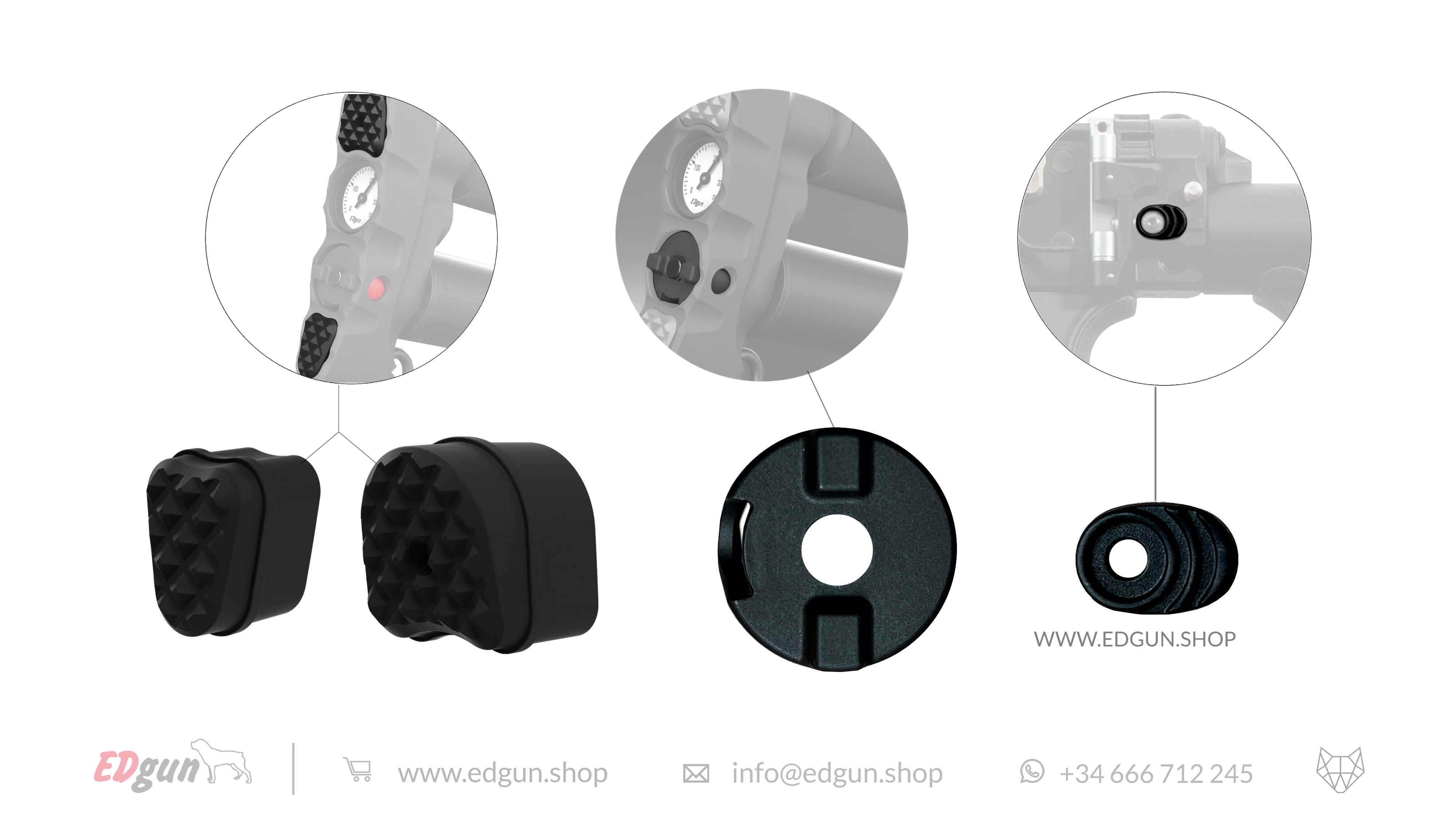 The Blackout Kit including Black heel and toe insert, Black buttstock release lever and Black dust cover