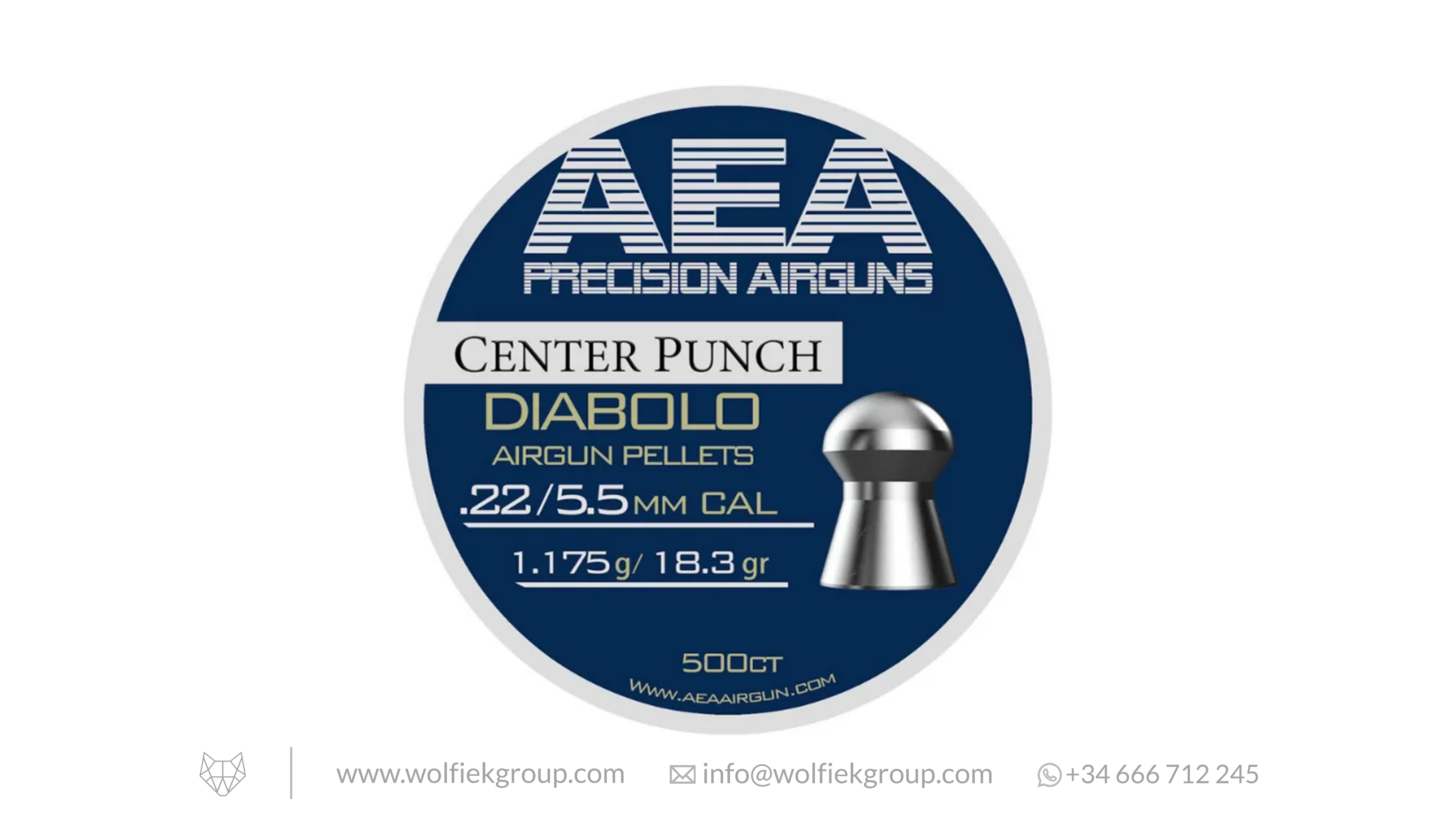 AEA Center Punch Diabolo Pellets - Cal .22 (5.5mm) | 1.175g (18.3gr)