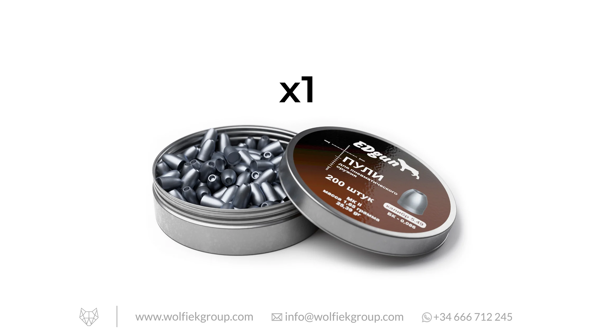 EDgun KnockOut Slugs · Cal .216 (5,49mm) · Peso 1,65g (25,40gr) MKII