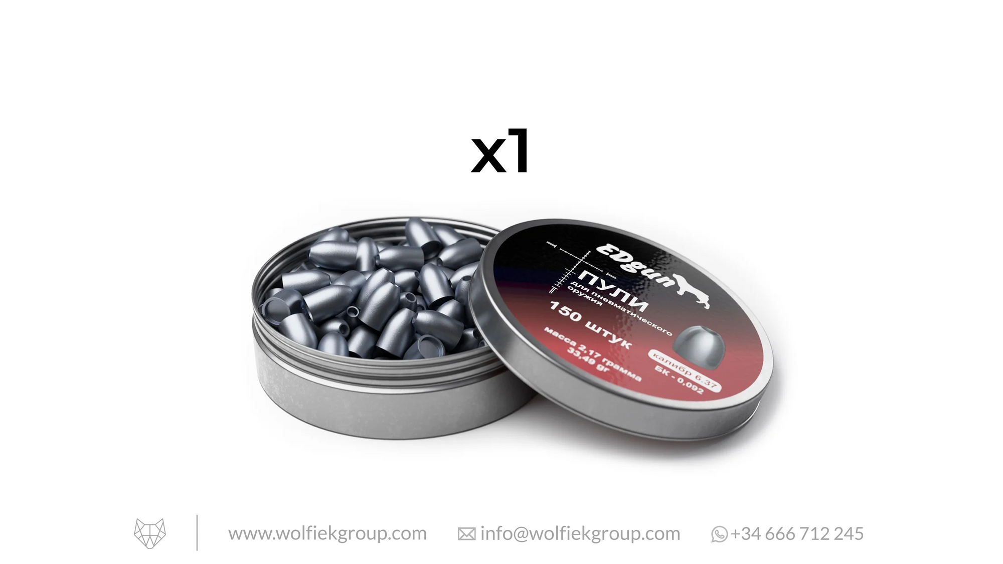EDgun KnockOut Slugs · Cal .251 (6,37mm) · Peso 2,17g (33,49gr)