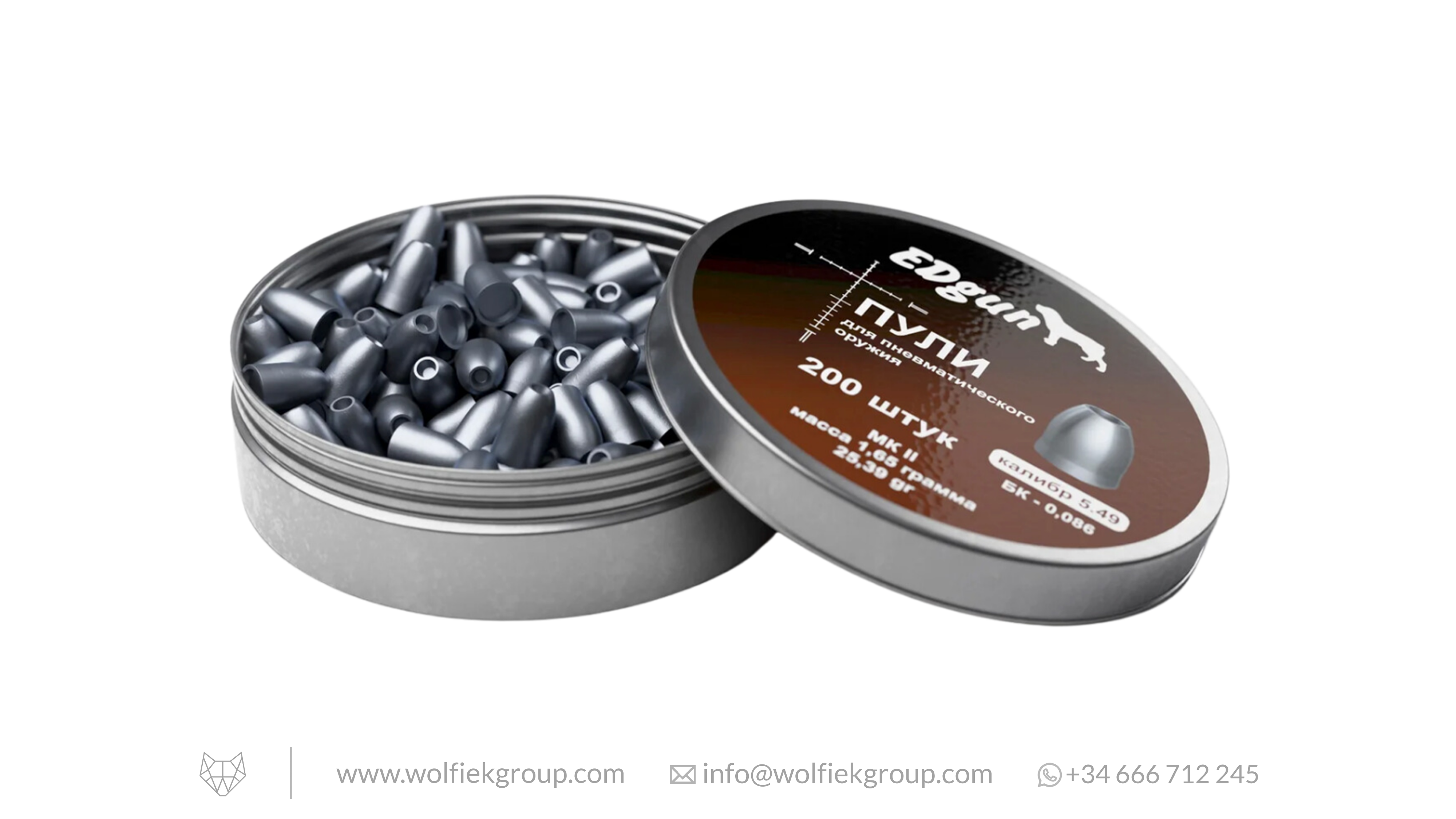 EDgun KnockOut Slugs · Cal .216 (5,49mm) · Peso 1,65g (25,40gr) MKII