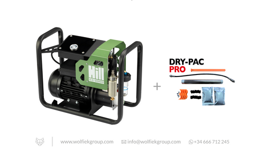 Hill EC-3000 · Compressor 300 bar 4500 + dry pac pro