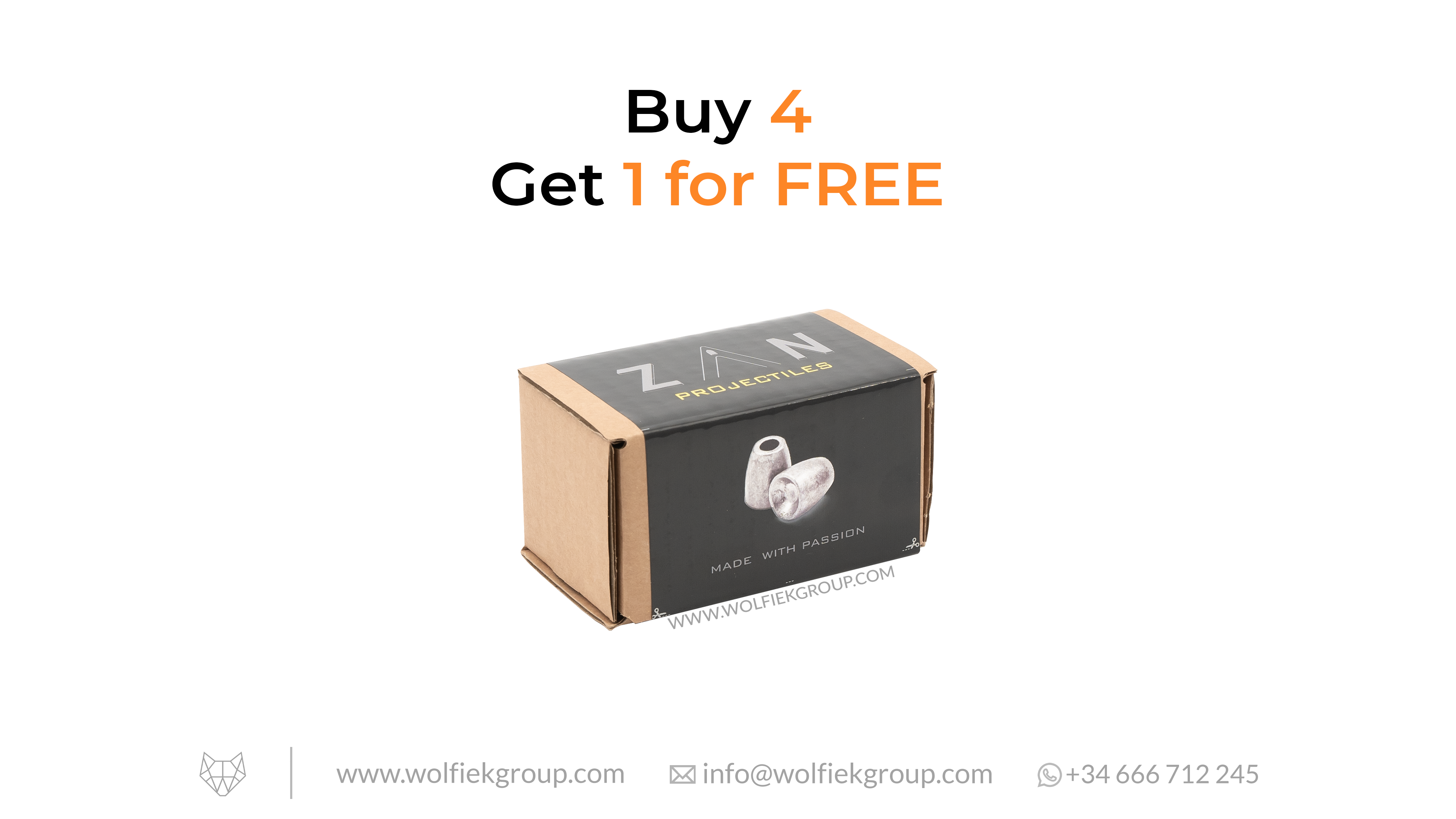 Zan Projectiles Slugs Cal .20 15gr/0.97g buy 4 get 1 for free box