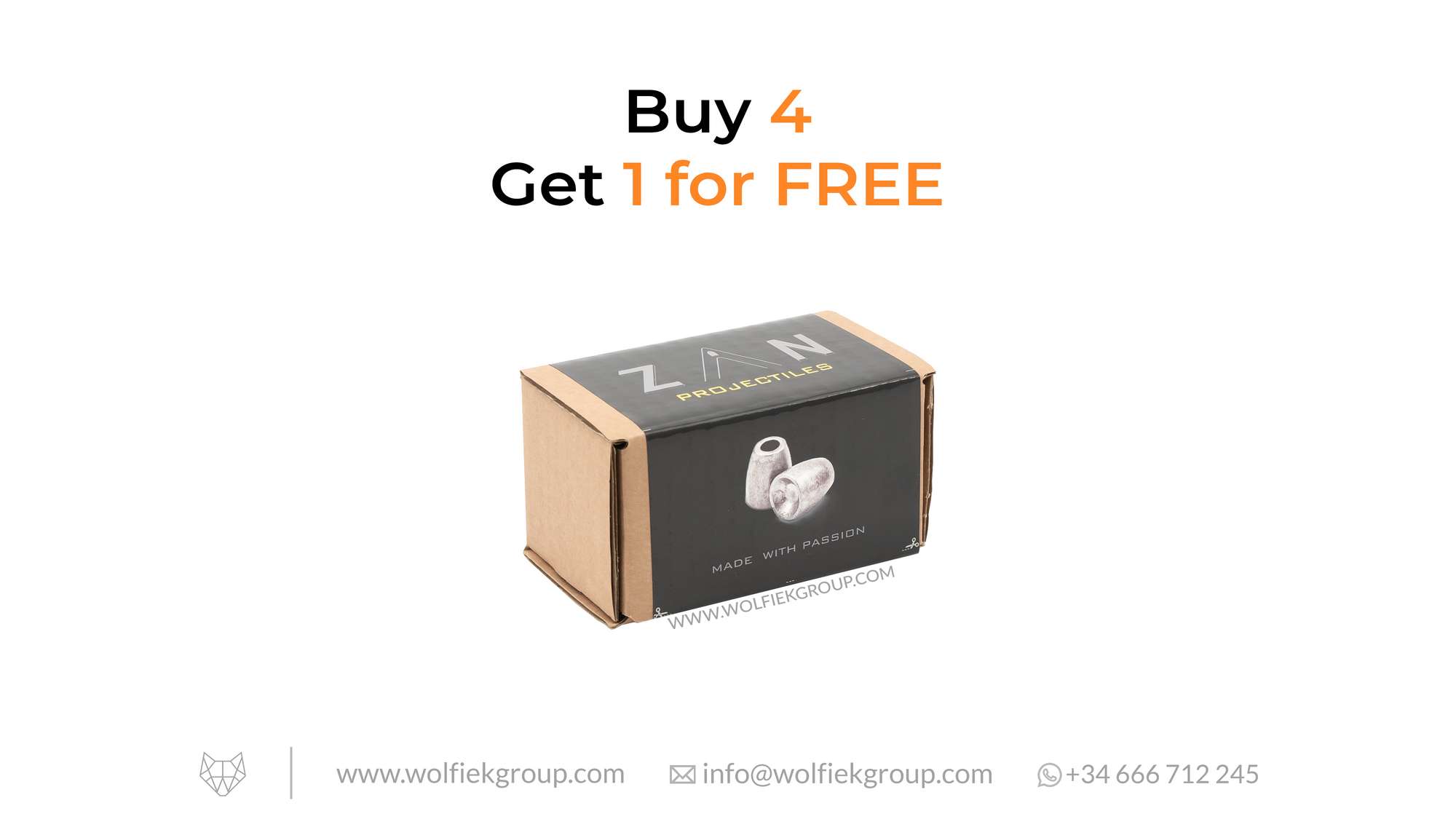 Zan Projectiles Slugs Cal .20 20gr/1.29g buy 4 get 1 for free box