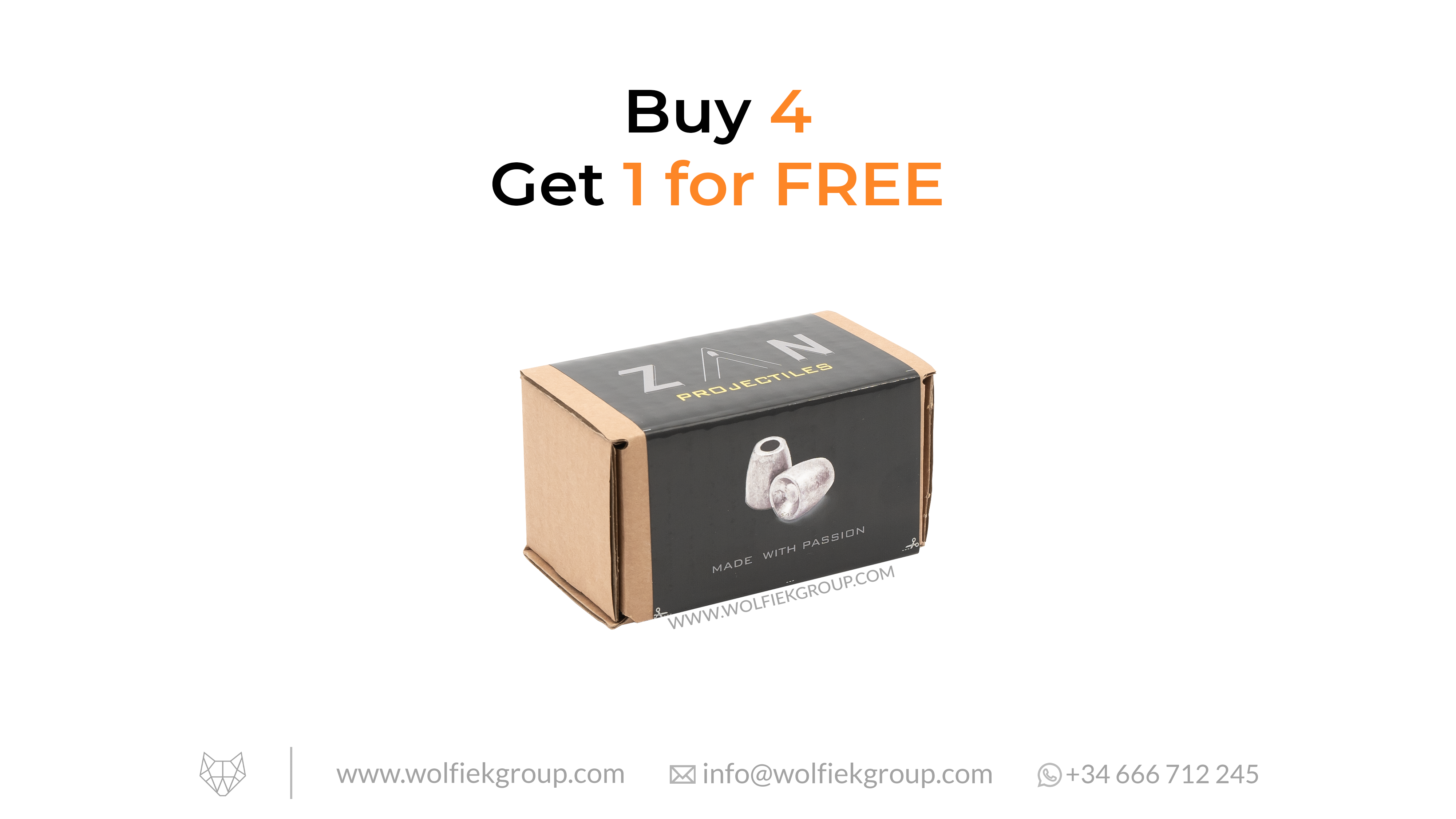 Zan Projectiles Slugs Cal .20 20gr/1.29g buy 4 get 1 for free box