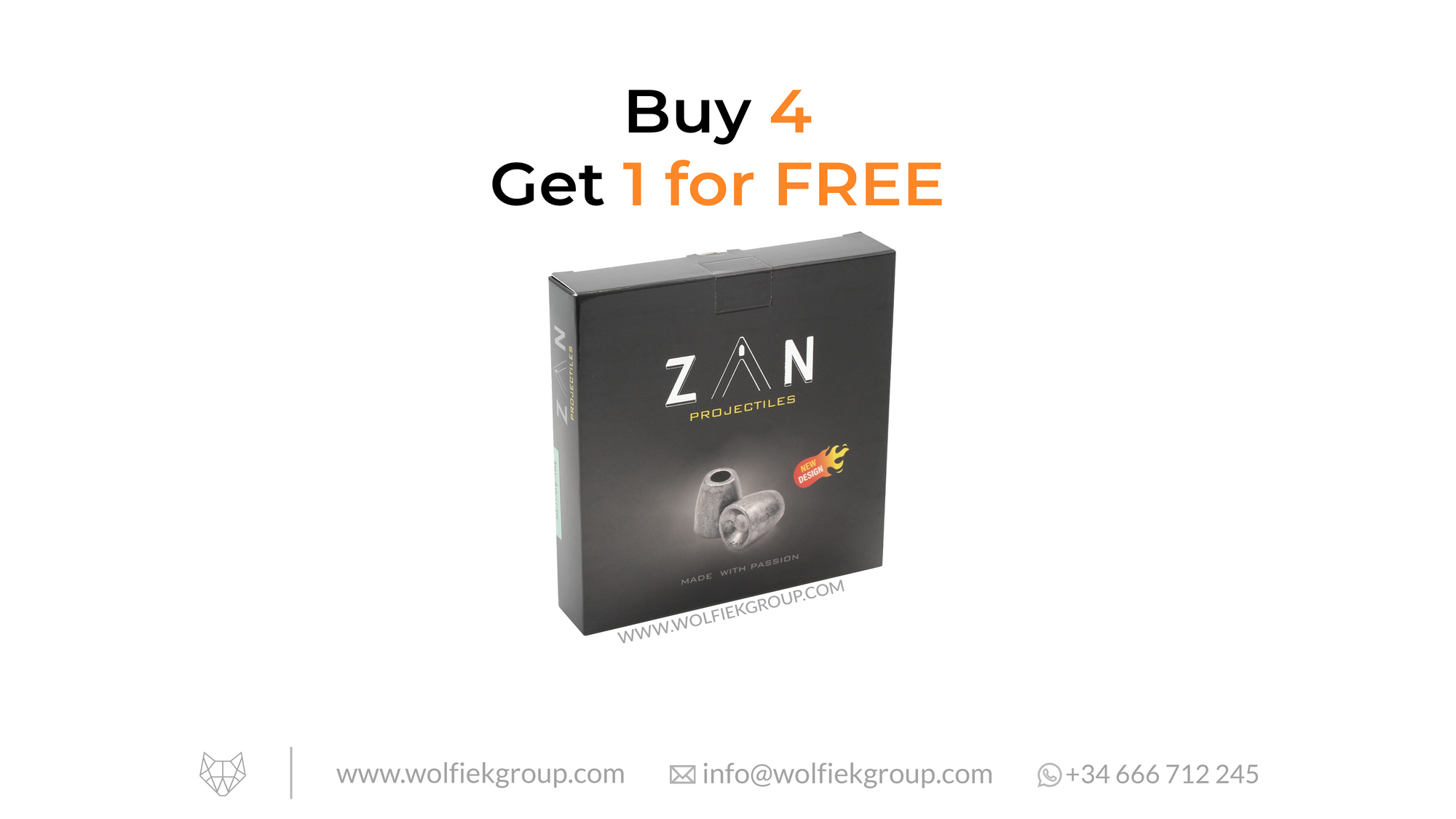 Zan Projectiles Slugs Cal .303 61gr/3.95g buy 4 get 1 for free box
