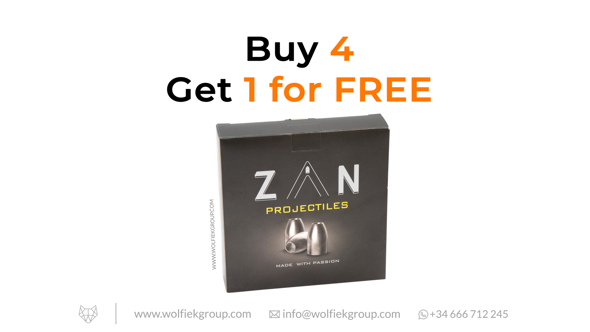 Zan Projectiles cal .250 buy 4 get 1 for free