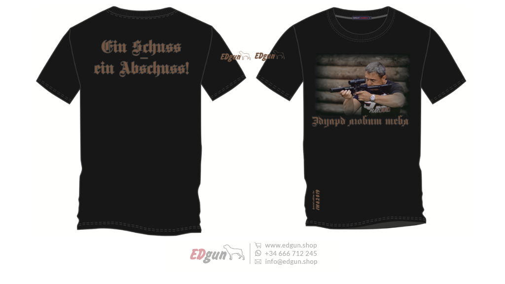 T-shirt Printed EDgun Leshiy "Model 4" front view and back view