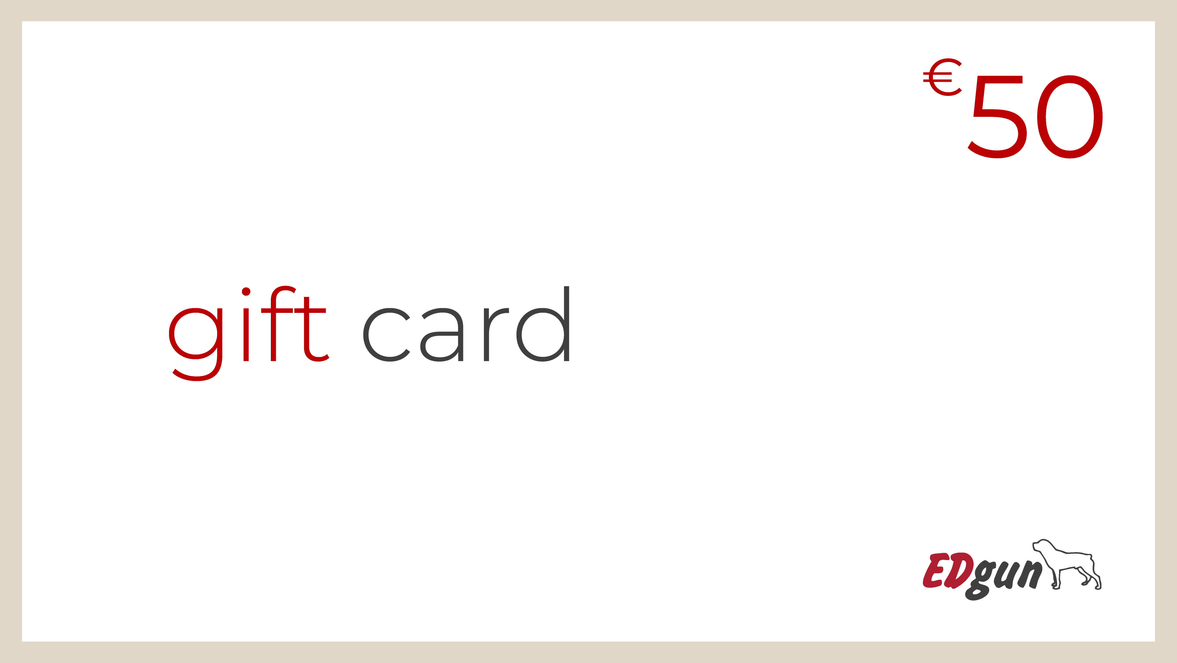 Image of the 50 euro physical gift card 