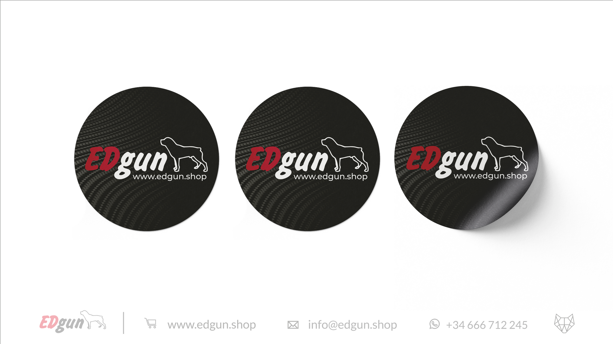 3 stickers with Edgun logo