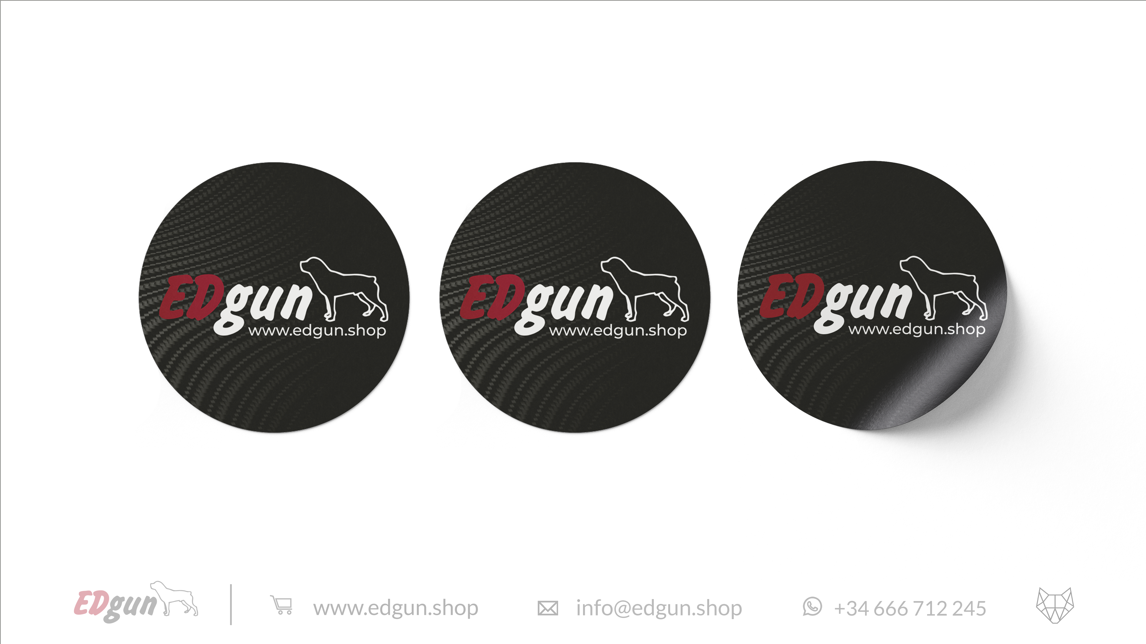 3 stickers with Edgun logo