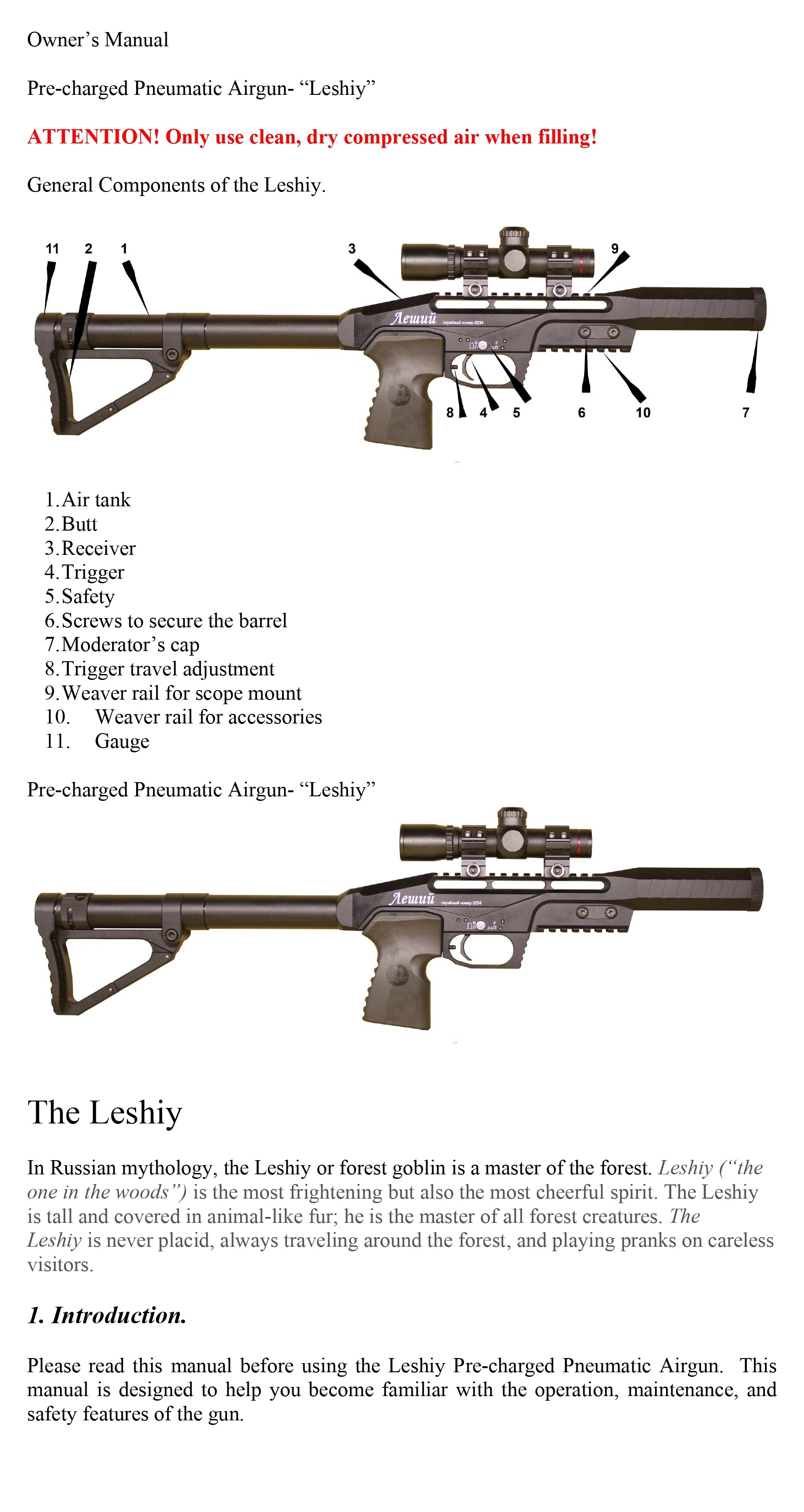 Leshiy - Manual del usuario