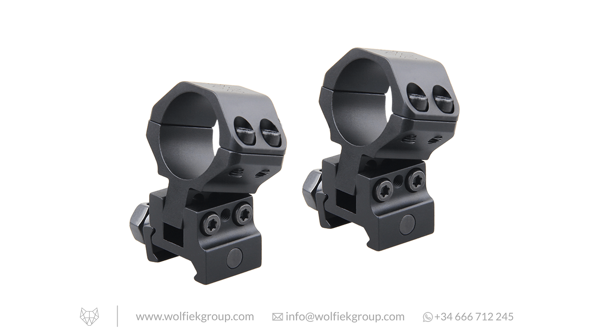 Two adjustable scope mounts in black (lateral)