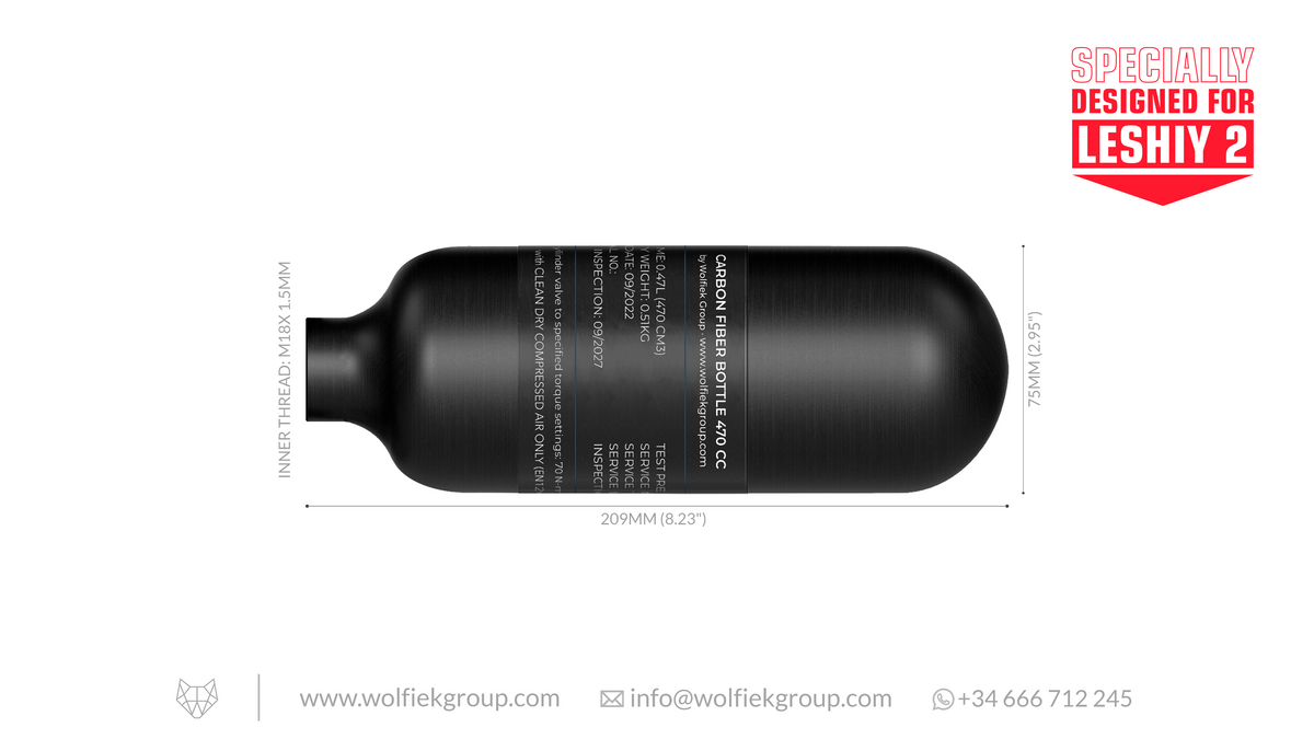 Carbon fiber bottle specially designed for Leshiy 2