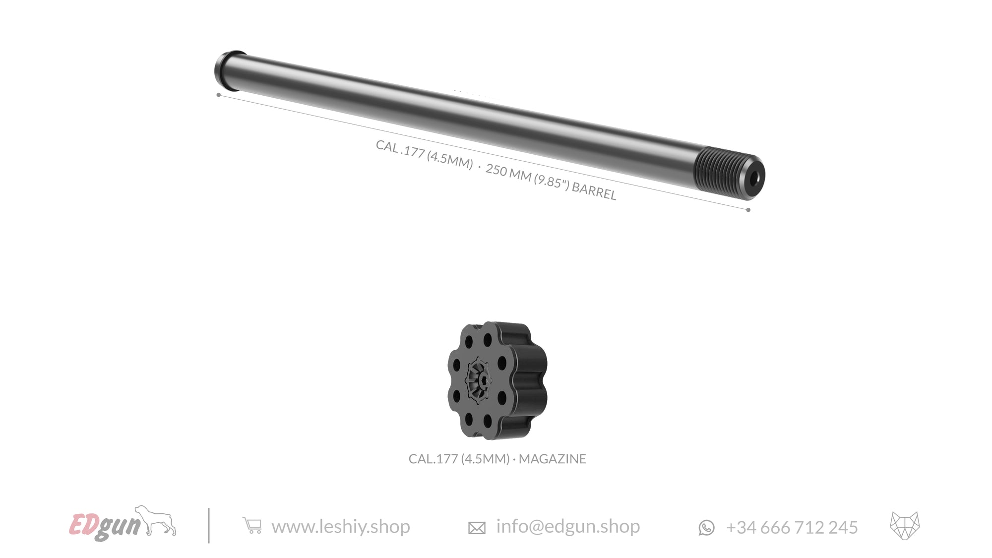 Leshiy 2 kit 250mm (9.85¨) Alfa Precision barrel and magazine
