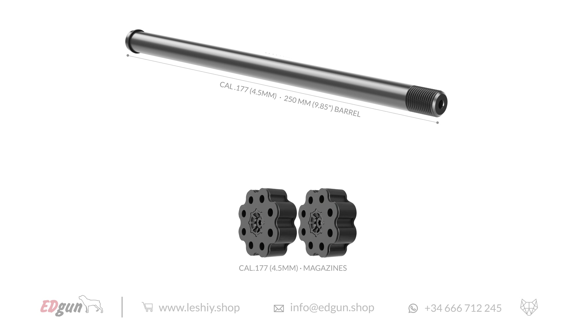 Leshiy 2 kit 250mm (9.85¨) Alfa Precision barrel and magazine