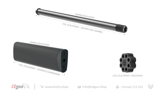 Leshiy 2 kit 250mm (9.85¨) Alfa Precision barrel, compact suppressor and magazine