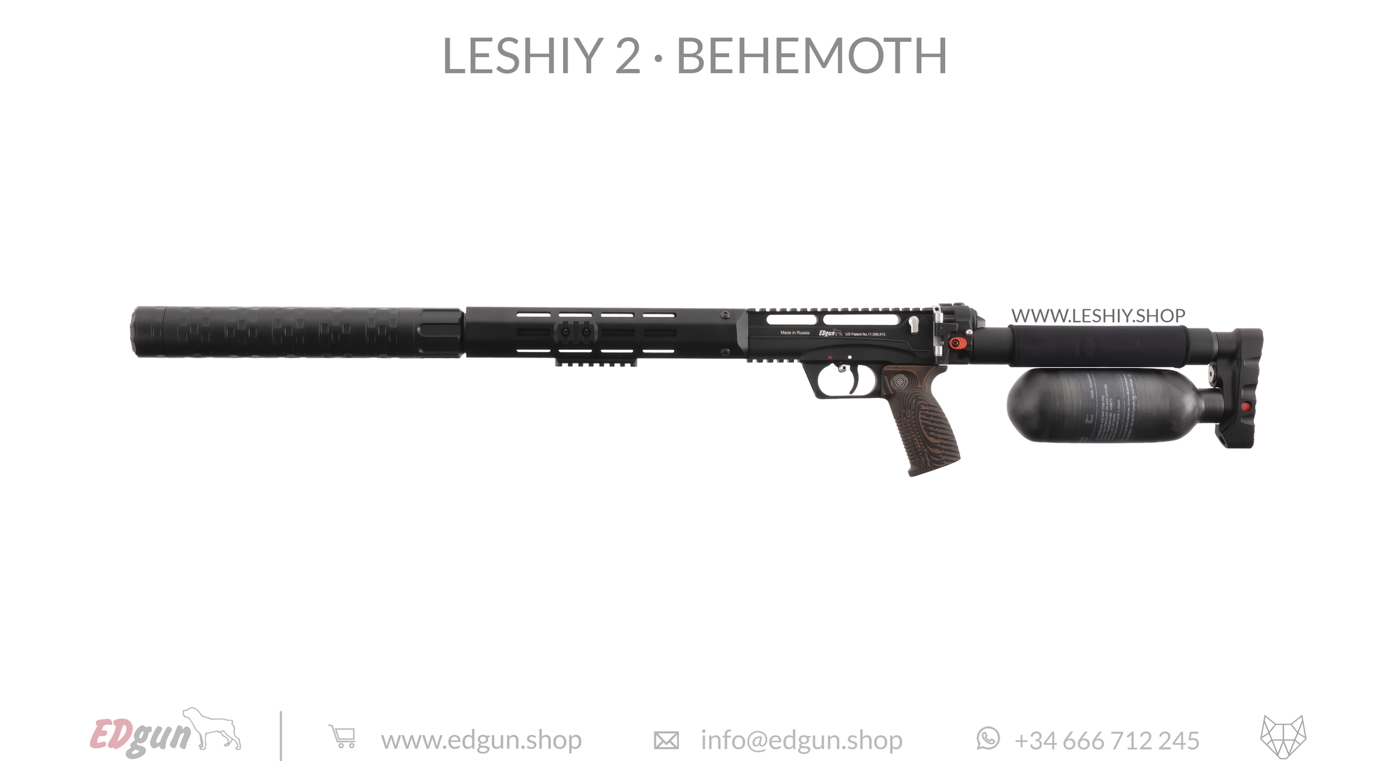 Leshiy 2 Behemoth personalizada con botella de fibra de carbono de 470cc