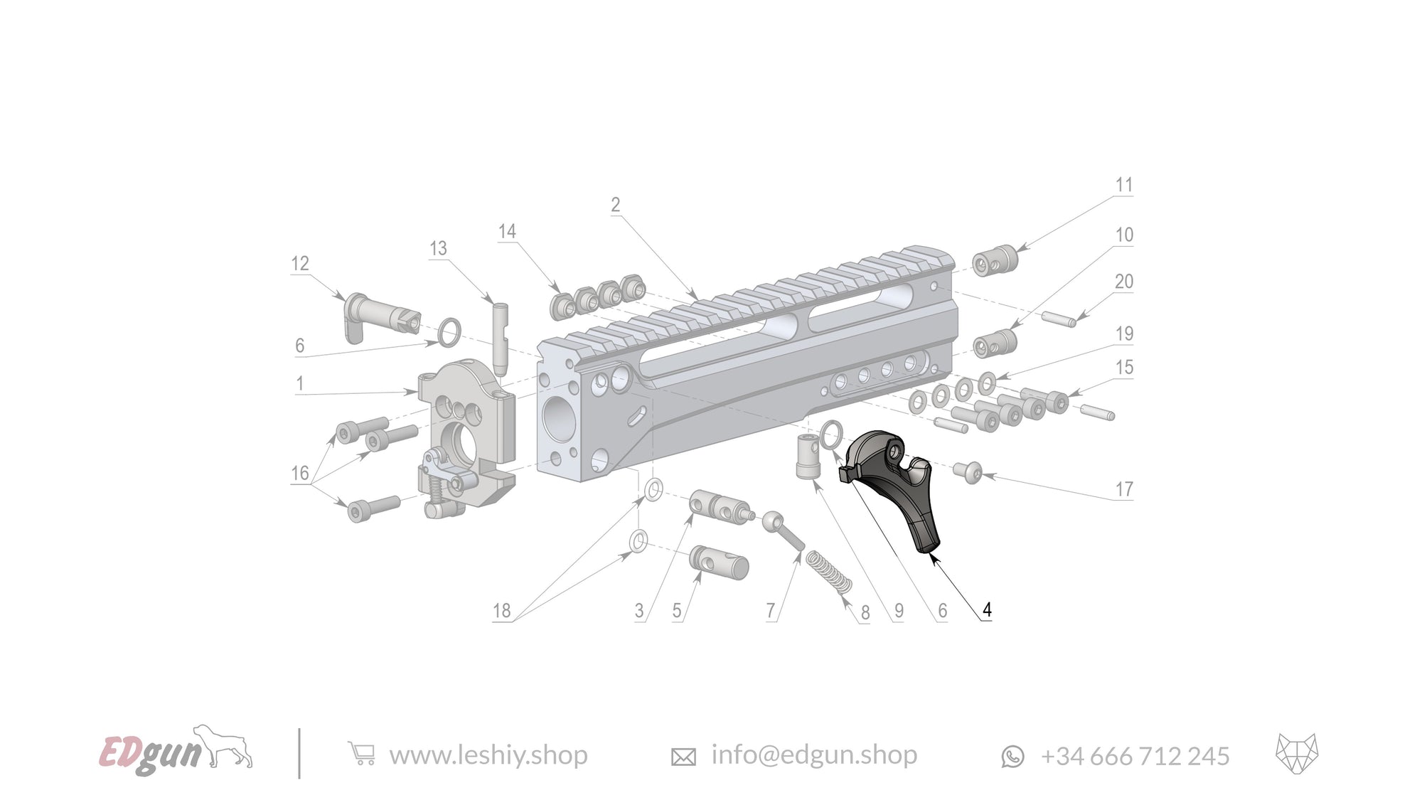 Leshiy 2 Spare Parts: Receiver LSA241000 Diagram