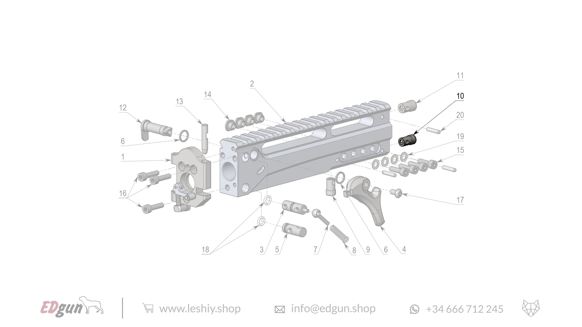 Leshiy 2 Spare Parts: Receiver LSA241000 Diagram