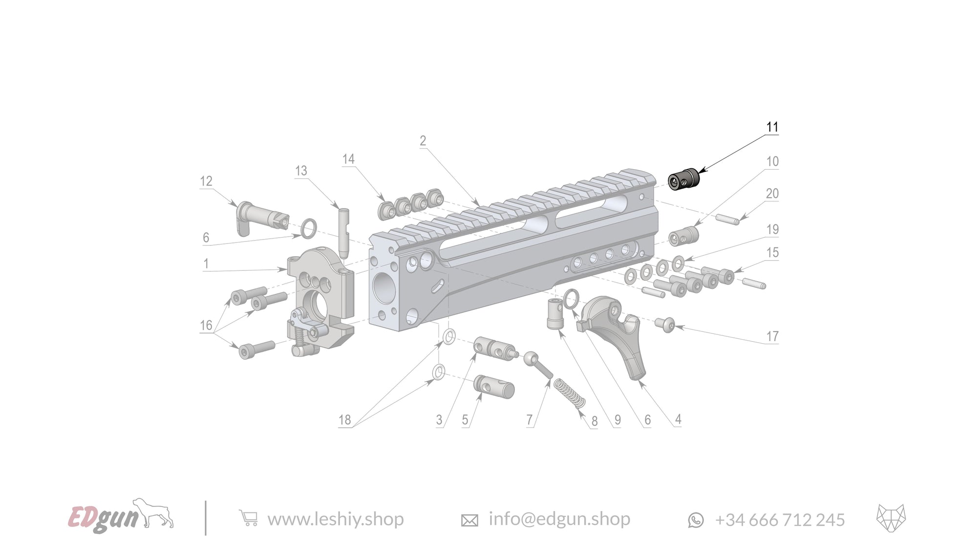 Leshiy 2 Spare Parts: Receiver LSA241000 Diagram