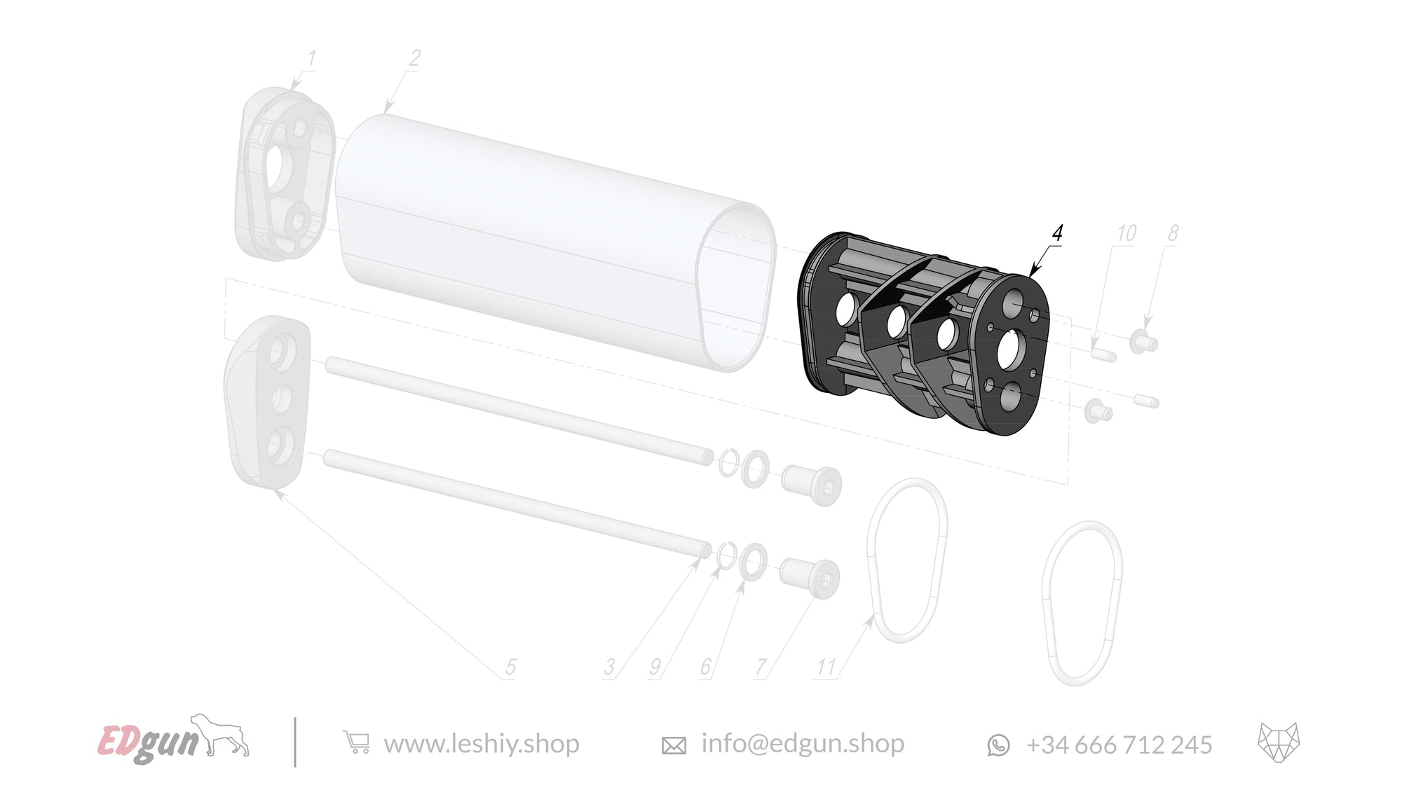 Spare part suppressor for Leshiy 2 - LSA237007