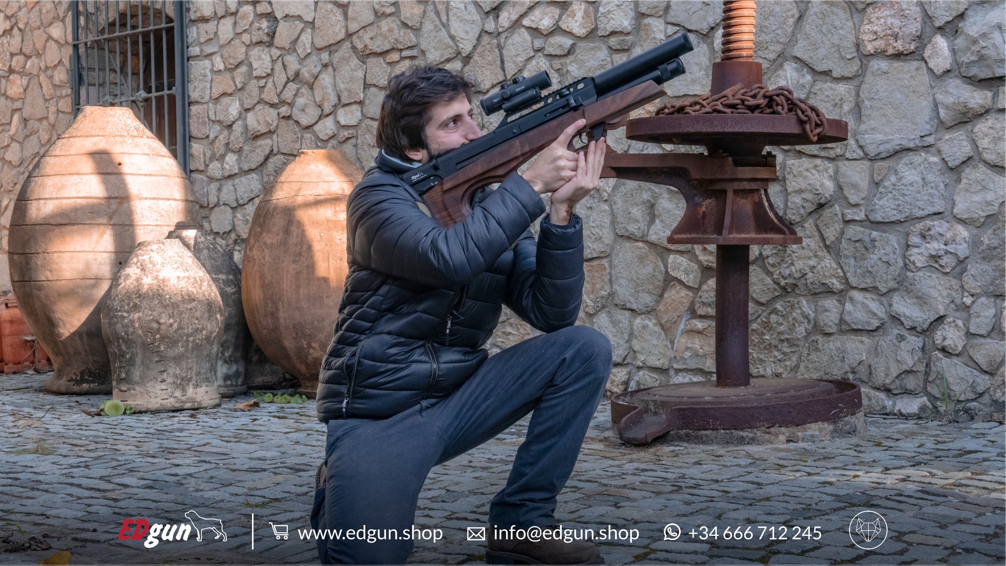 Image of Francisco shooting the Standard EDgun Matador R5M