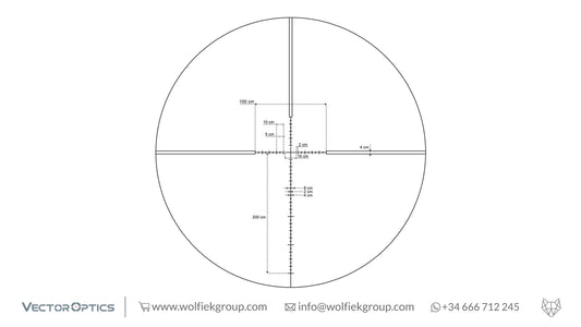 Reticle diagram with its measurements