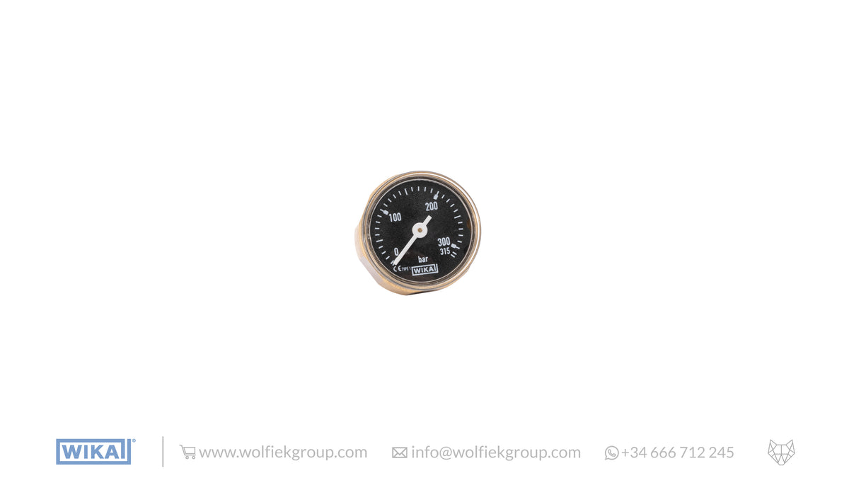 Wika analogue gauge that measures pressure in black